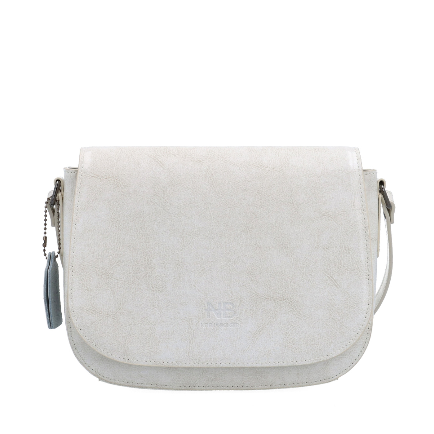 Elegantní kožená crossbody kabelka s klopou Noelia Bolger materiál kůže zapínání s klopou barva bílá velikost malá NB 0117 OW Zepředu