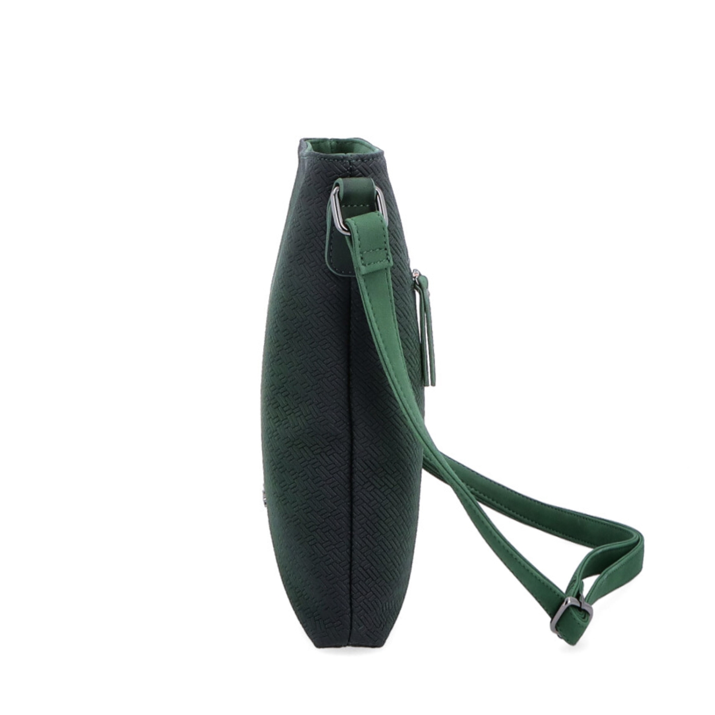 Crossbody s čistým designem Indee materiál syntetická kůže zapínání na zip barva zelená velikost malá 6316 TZE Z boku