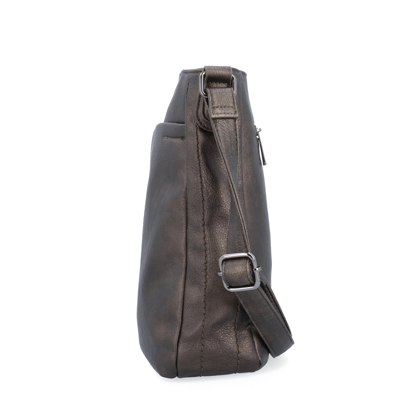 Crossbody kabelka s nastavitelným popruhem Tangerin materiál syntetická kůže zapínání na zip barva šedá velikost střední 8049 ANT Z boku