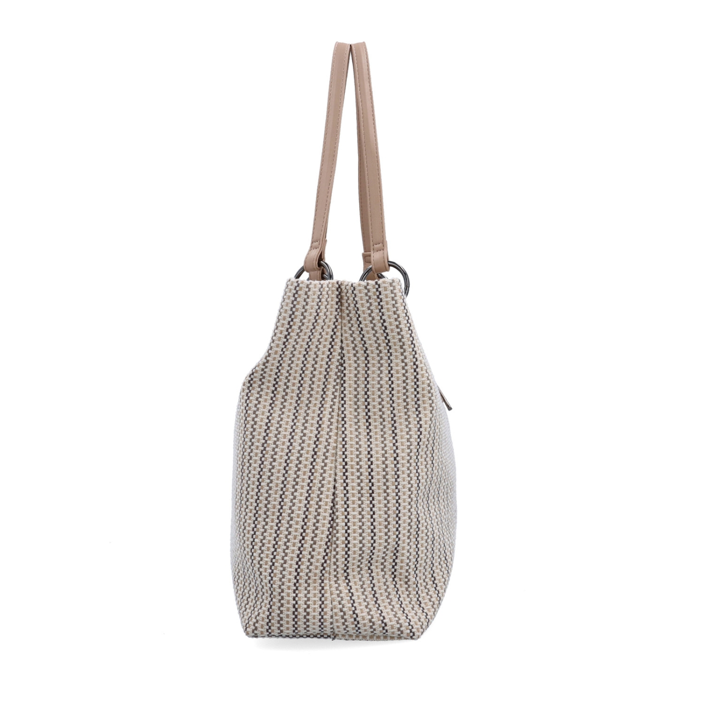 Prostorná shopper kabelka se strukturovaným povrchem Le Sands materiál syntetická kůže zapínání na zip barva béžová velikost velká 4614 BE Z boku