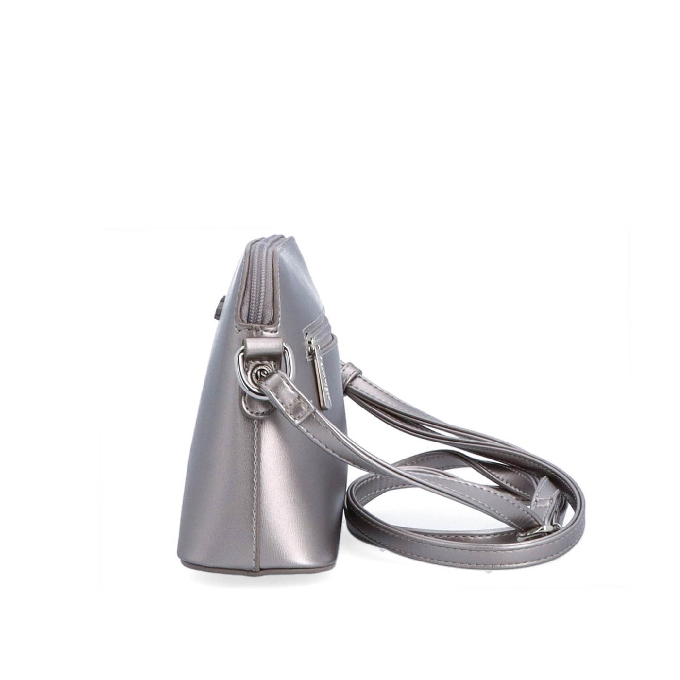 Minimalistická crossbody kabelka Le Sands materiál syntetická kůže zapínání na zip barva metalická velikost malá 7710 STR Z boku