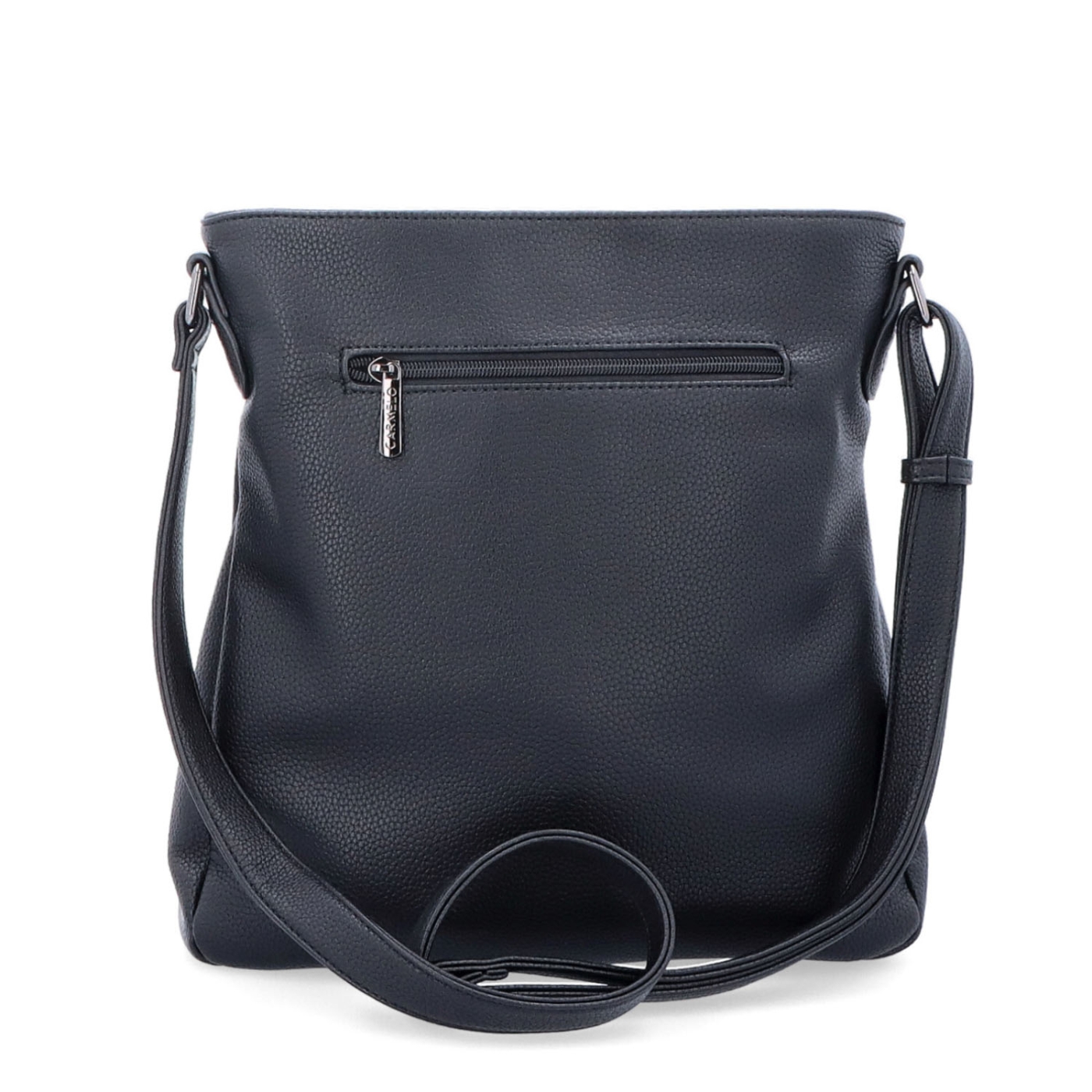 Designová crossbody kabelka Carmelo materiál syntetická kůže zapínání na zip barva černá velikost střední 4271 C Zezadu