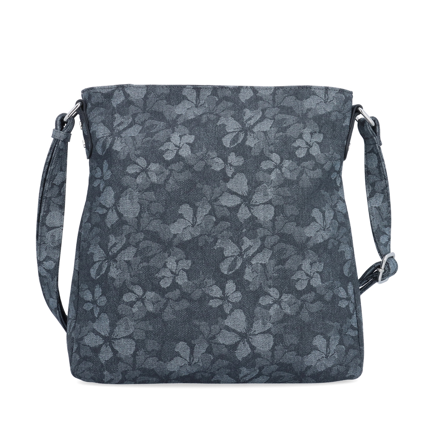 Crossbody kabelka s jemným květinovým vzorem Carmelo materiál syntetická kůže zapínání na zip barva černá velikost střední 4601 C Zepředu