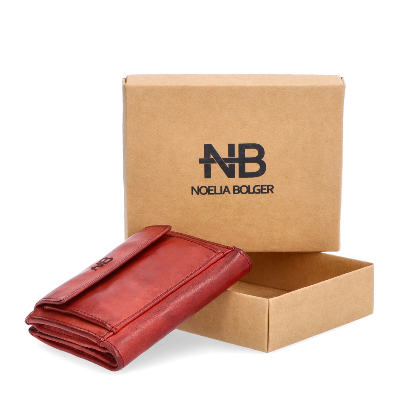 Malá kožená peněženka s unisex designem Noelia Bolger materiál kůže barva červená velikost malá 5133 NB CV Krabička