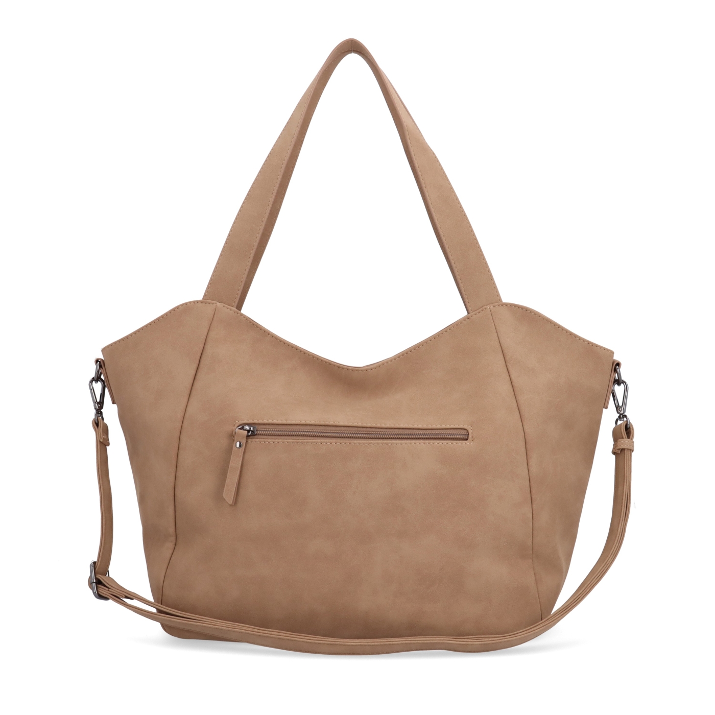 Velká kabelka na rameno s crossbody popruhem Tangerin materiál syntetická kůže zapínání na zip barva béžová velikost velká 1120 MO Zezadu