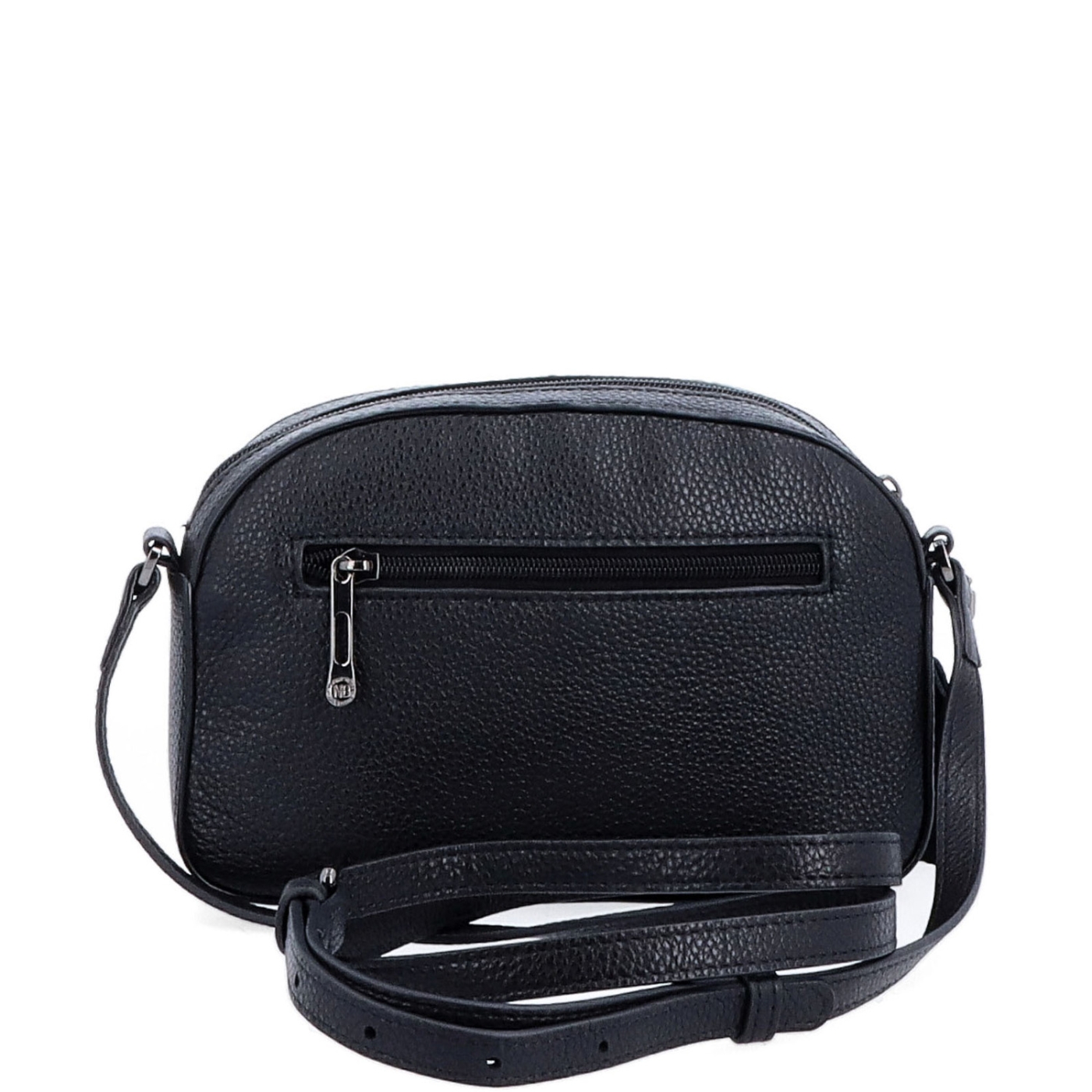 Malá kožená crossbody kabelka s kapsou na zip Noelia Bolger materiál kůže zapínání na zip barva černá velikost malá NB 3013 C Zezadu