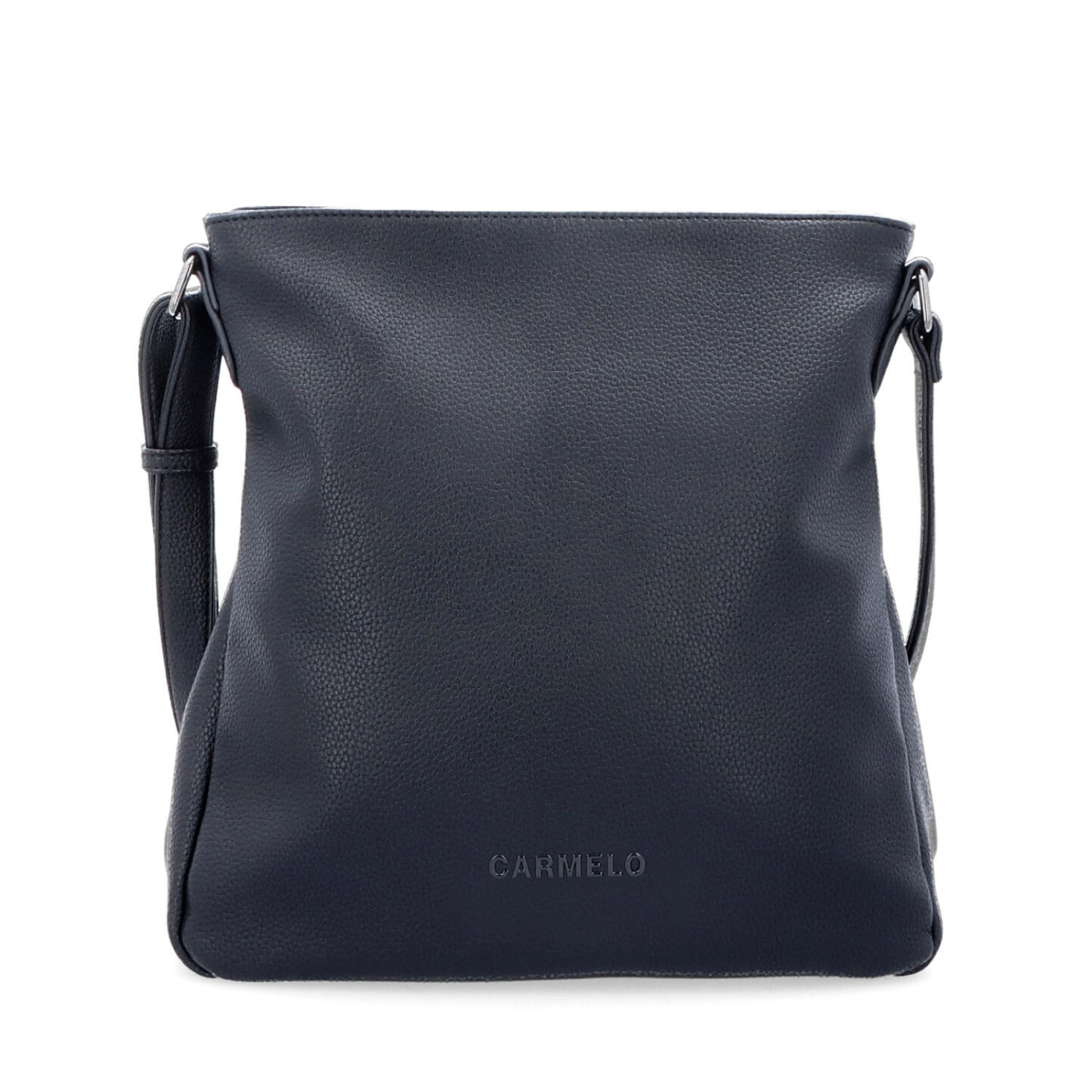 Designová crossbody kabelka Carmelo materiál syntetická kůže zapínání na zip barva černá velikost střední 4271 C Zepředu