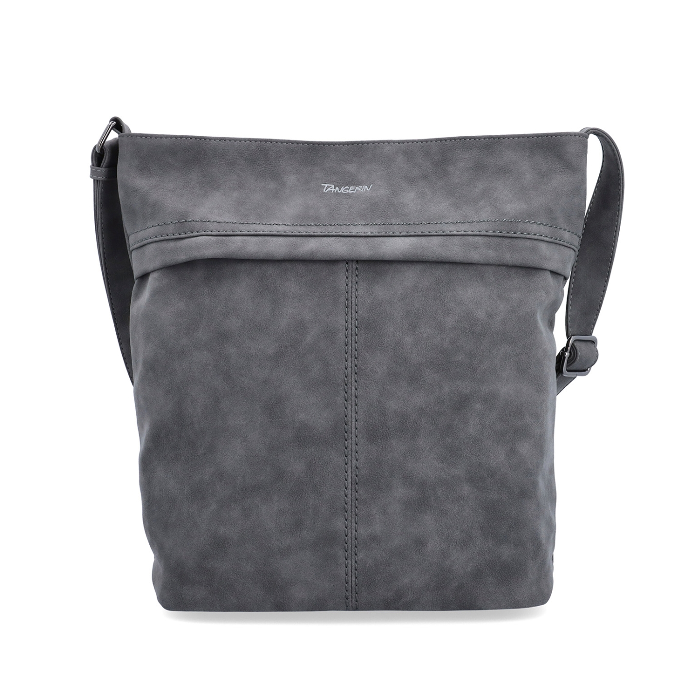 Praktická crossbody kabelka ze syntetického materiálu Tangerin materiál syntetická kůže zapínání na zip barva šedá velikost velká 1108 ANT Zepředu