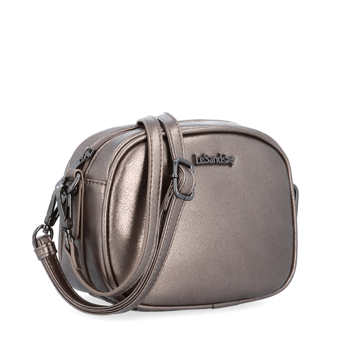 Malá crossbody kabelka s odnímatelným popruhem Le Sands materiál syntetická kůže zapínání na zip barva metalická velikost malá 4370 BR