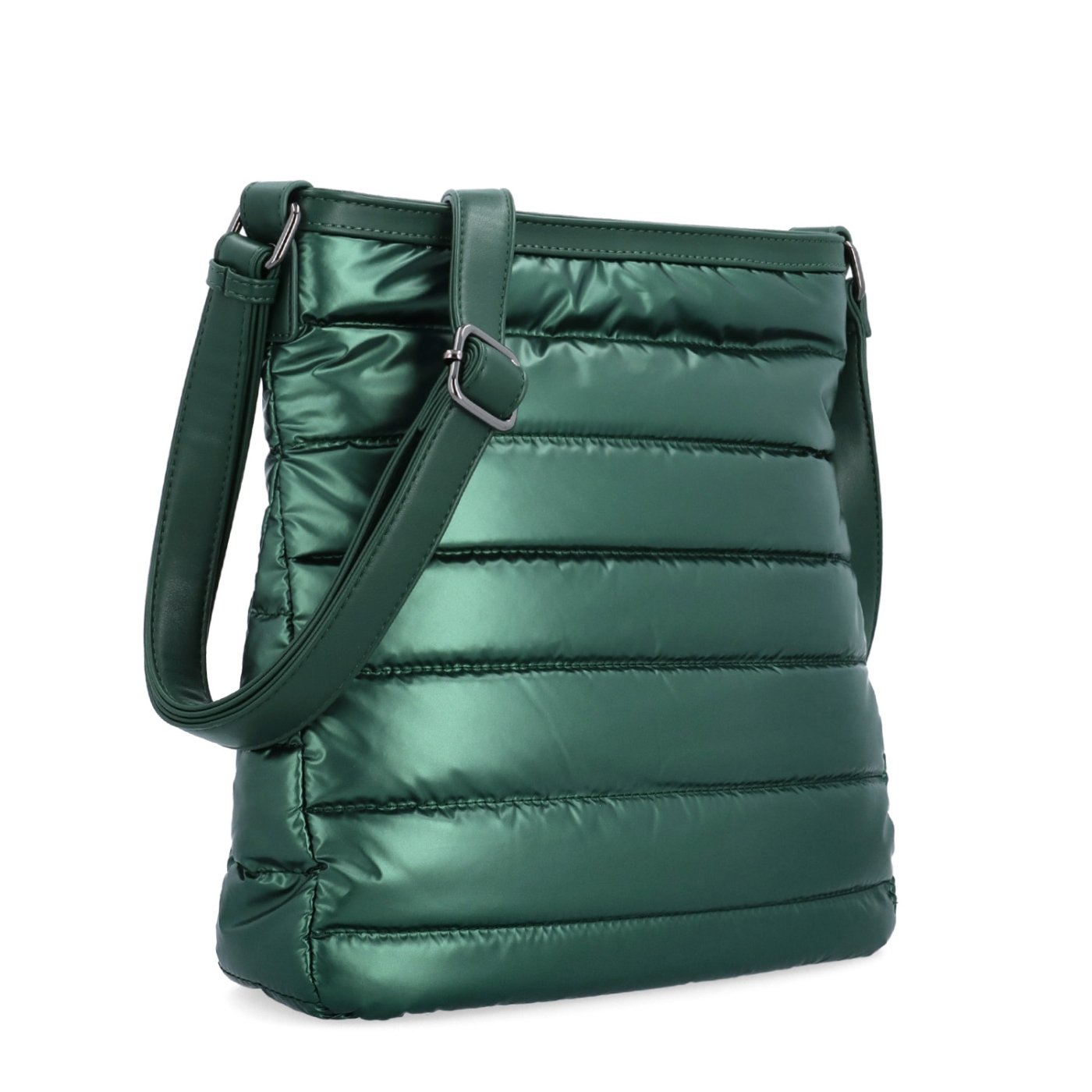 Moderní dámská kabelka z nadýchaného nylonu Carmelo materiál nylon zapínání na zip barva zelená velikost střední 4382 ZE
