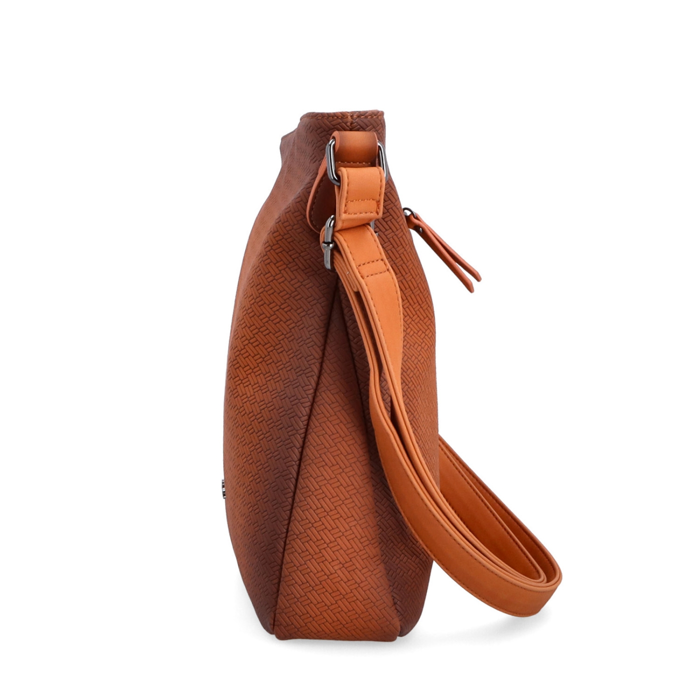 Střední jednoduchá crossbody kabelka Indee materiál syntetická kůže zapínání na zip barva oranžová velikost střední 6317 O Z boku