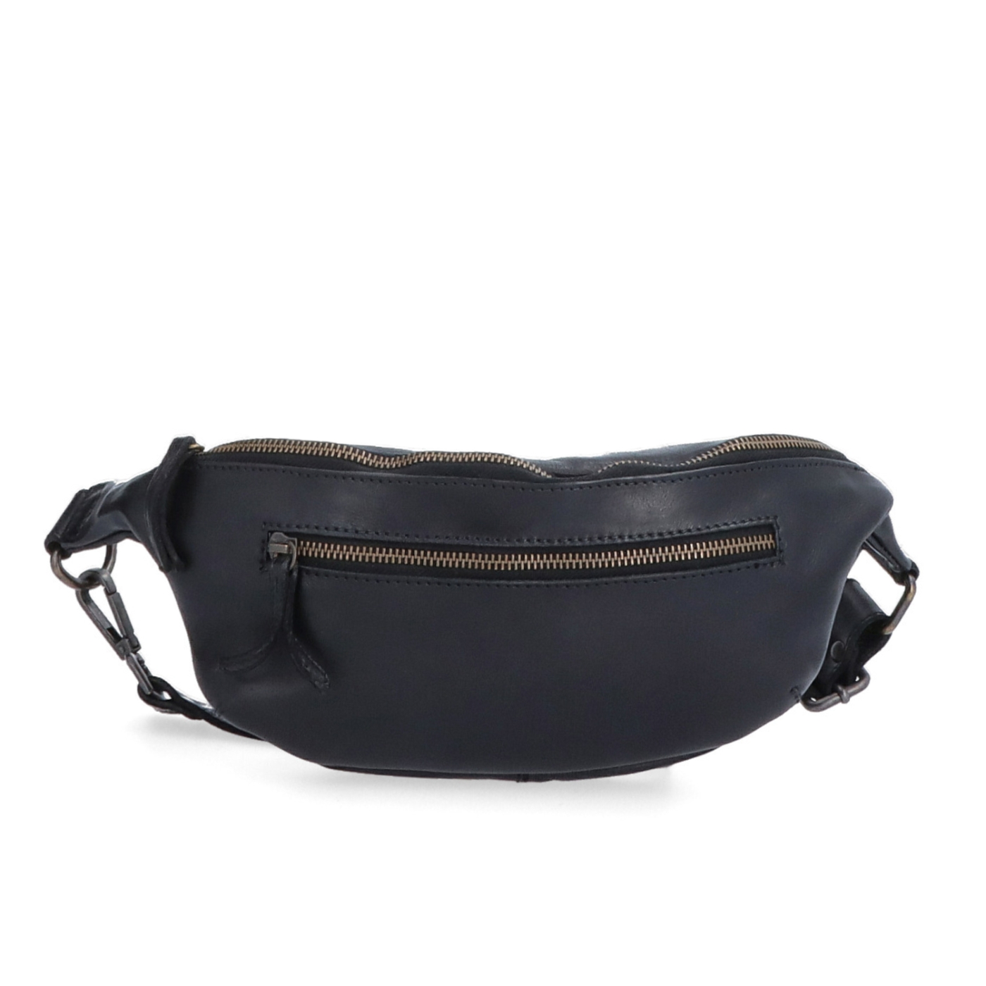 Moderní kožená crossbody ledvinka Noelia Bolger materiál kůže zapínání na zip barva černá velikost malá NB 2402 C Zepředu