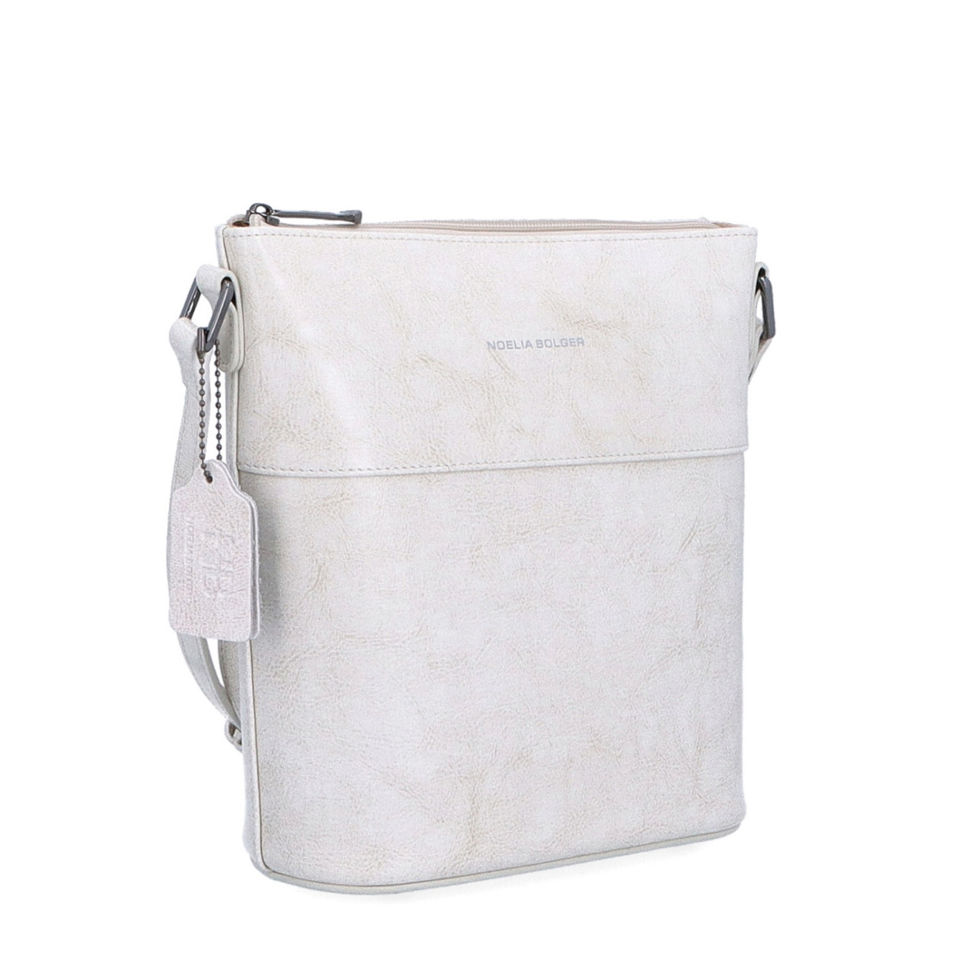 Luxusní kožená crossbody kabelka Noelia Bolger materiál kůže zapínání na zip barva bílá velikost malá NB 0077 OW