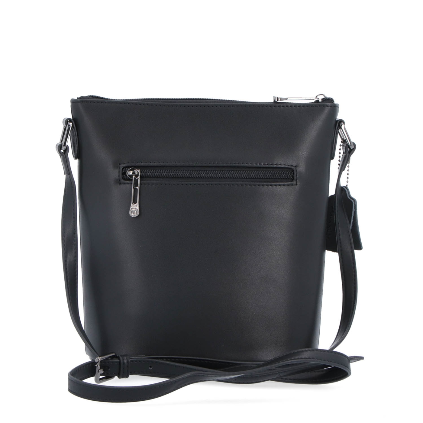 Crossbody z pravé kůže Noelia Bolger materiál kůže zapínání na zip barva černá velikost malá NB 0052 C Zezadu