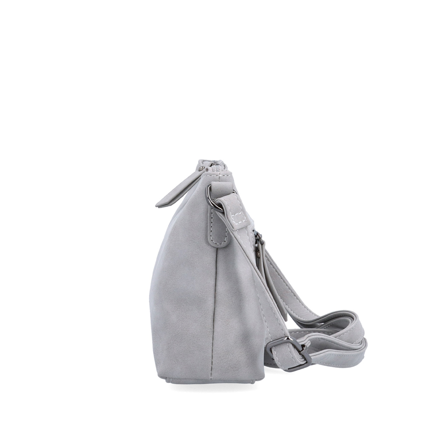Malá elegantní crossbody kabelka Tangerin materiál syntetická kůže zapínání na zip barva šedá velikost malá 1109 SS Z boku