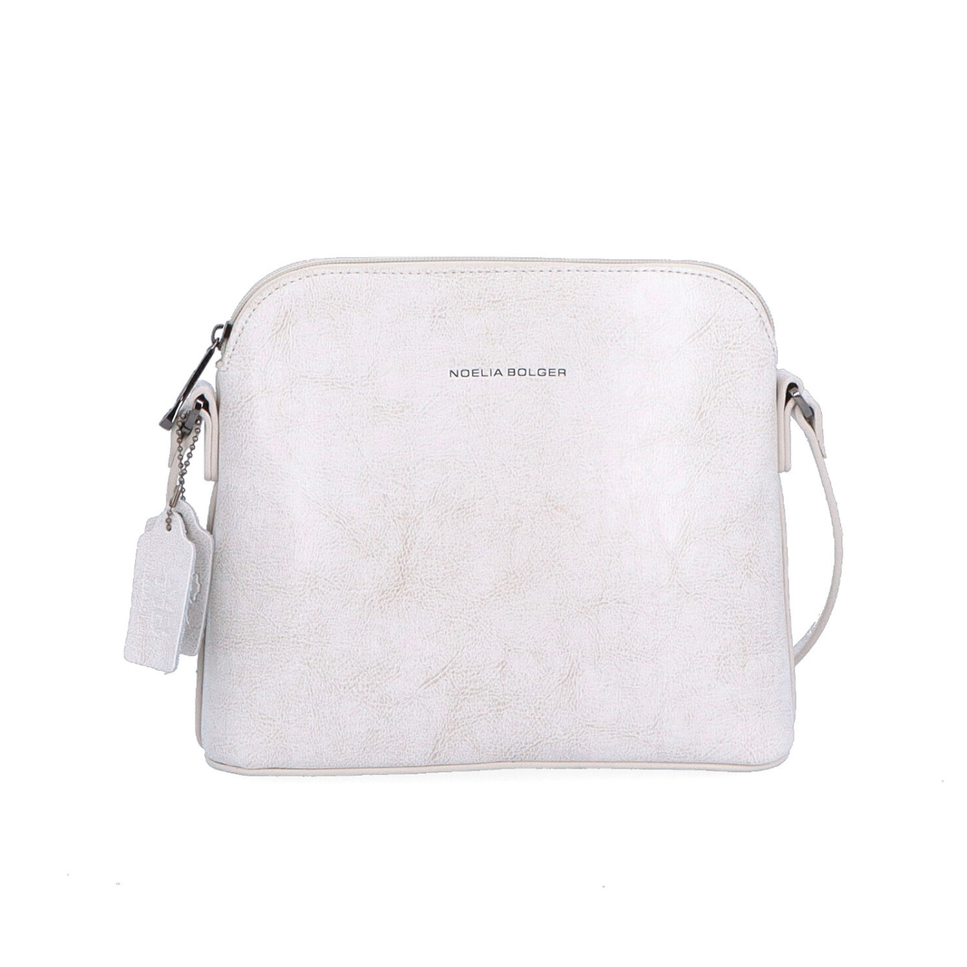 Elegantní kožená crossbody k šatům i saku Noelia Bolger materiál kůže zapínání na zip barva bílá velikost malá NB 0078 OW Zepředu