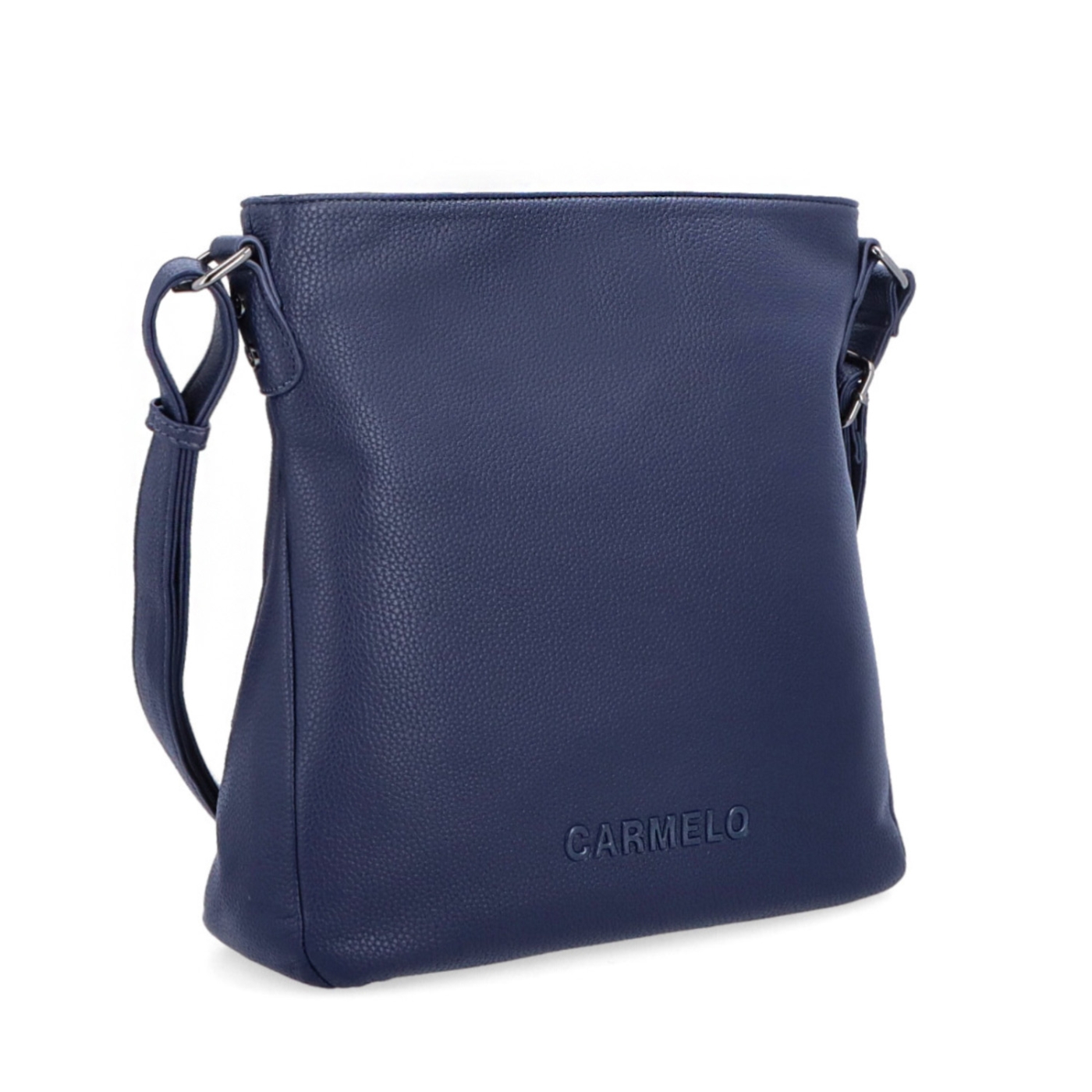 Designová crossbody kabelka Carmelo materiál syntetická kůže zapínání na zip barva modrá velikost střední 4271 TM