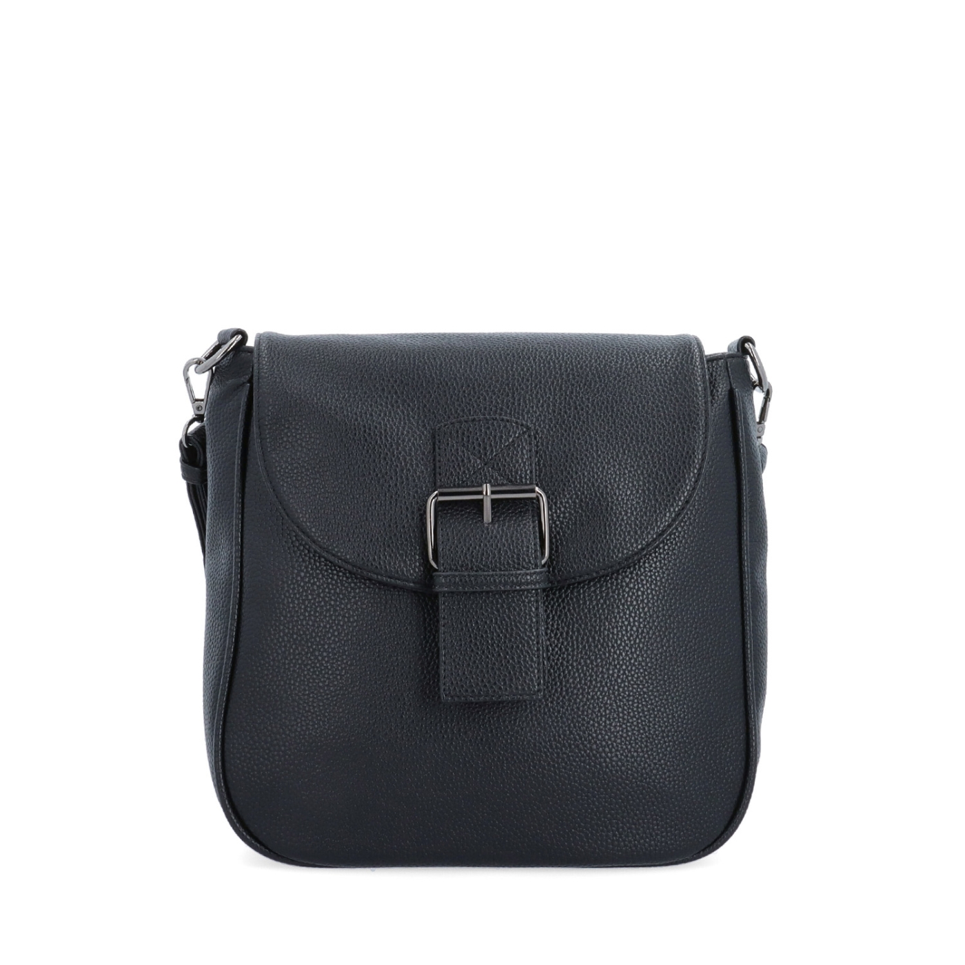 Syntetická crossbody kabelka s výraznou sponou Carmelo materiál syntetická kůže zapínání s klopou barva černá velikost střední 4363 C Zepředu