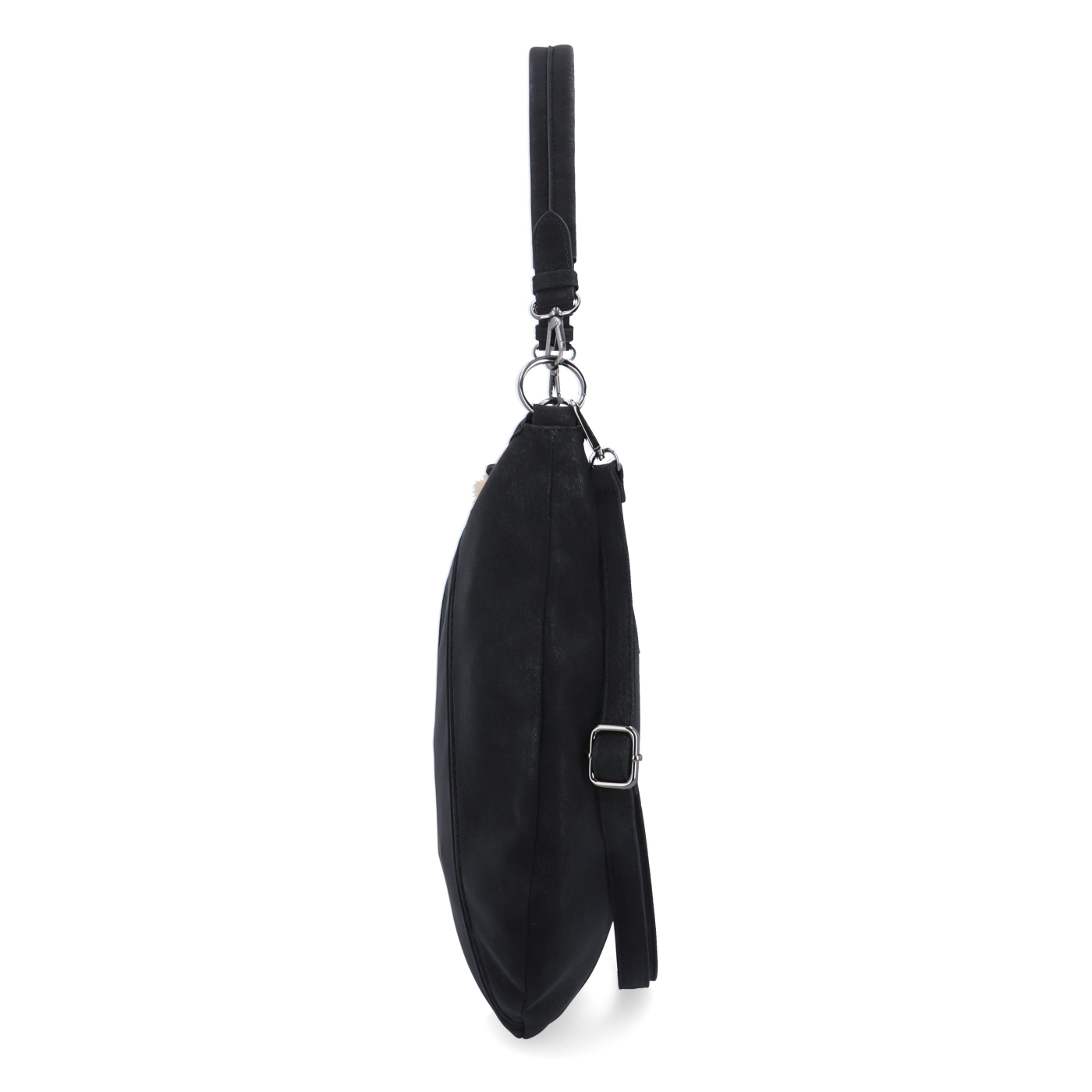 Praktická kabelka přes rameno i crossbody s prošitím Carmelo materiál syntetická kůže zapínání na zip barva černá velikost střední 4656 C Z boku