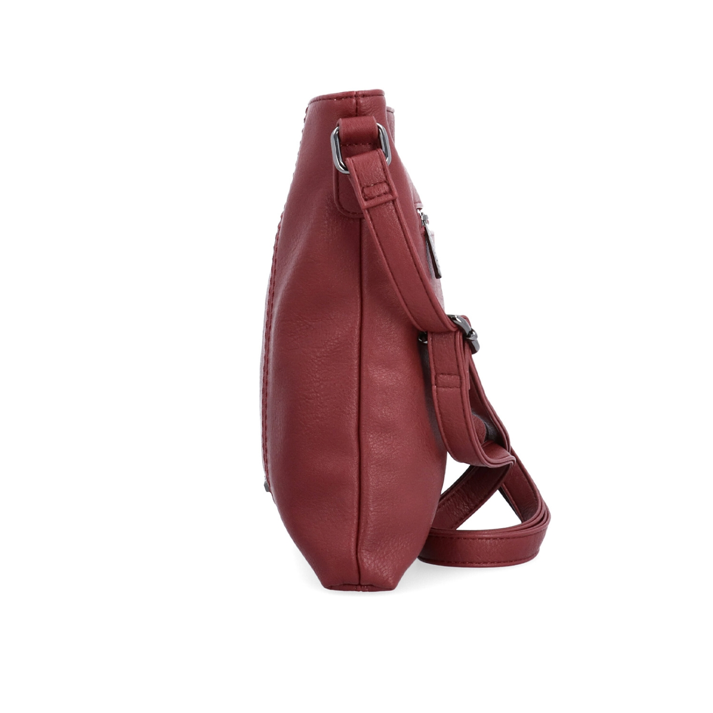 Malá sportovní crossbody kabelka Tangerin materiál syntetická kůže zapínání na zip barva vínová velikost malá 8011 BO Z boku