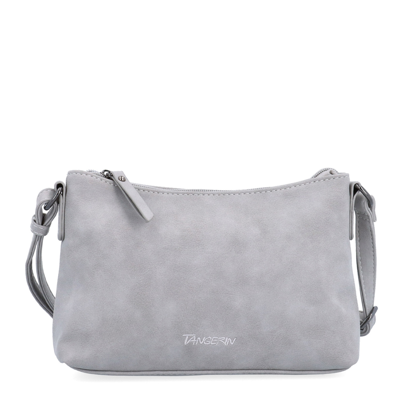 Malá elegantní crossbody kabelka Tangerin materiál syntetická kůže zapínání na zip barva šedá velikost malá 1109 SS Zepředu