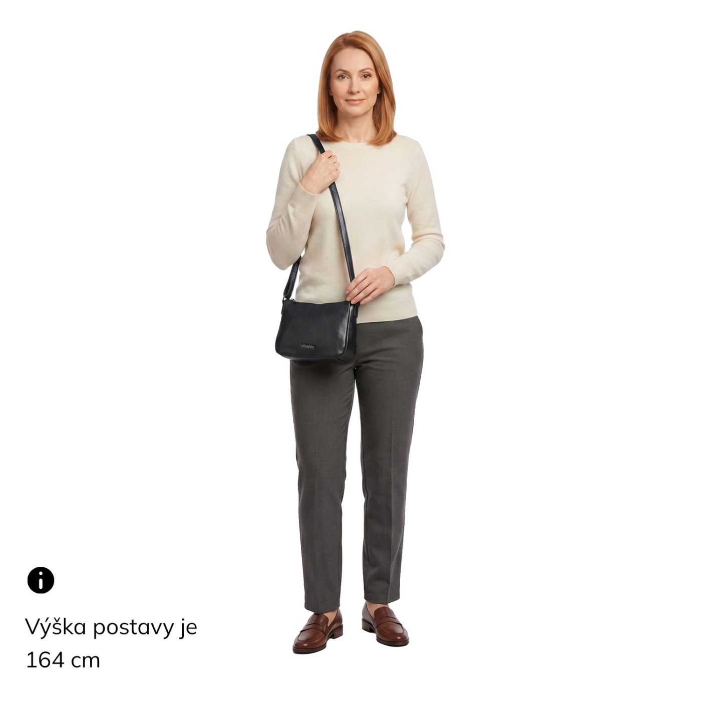 Elegantní syntetická kabelka s čistým designem Le Sands materiál syntetická kůže zapínání na zip barva metalická velikost malá 4369 BR Na postavě