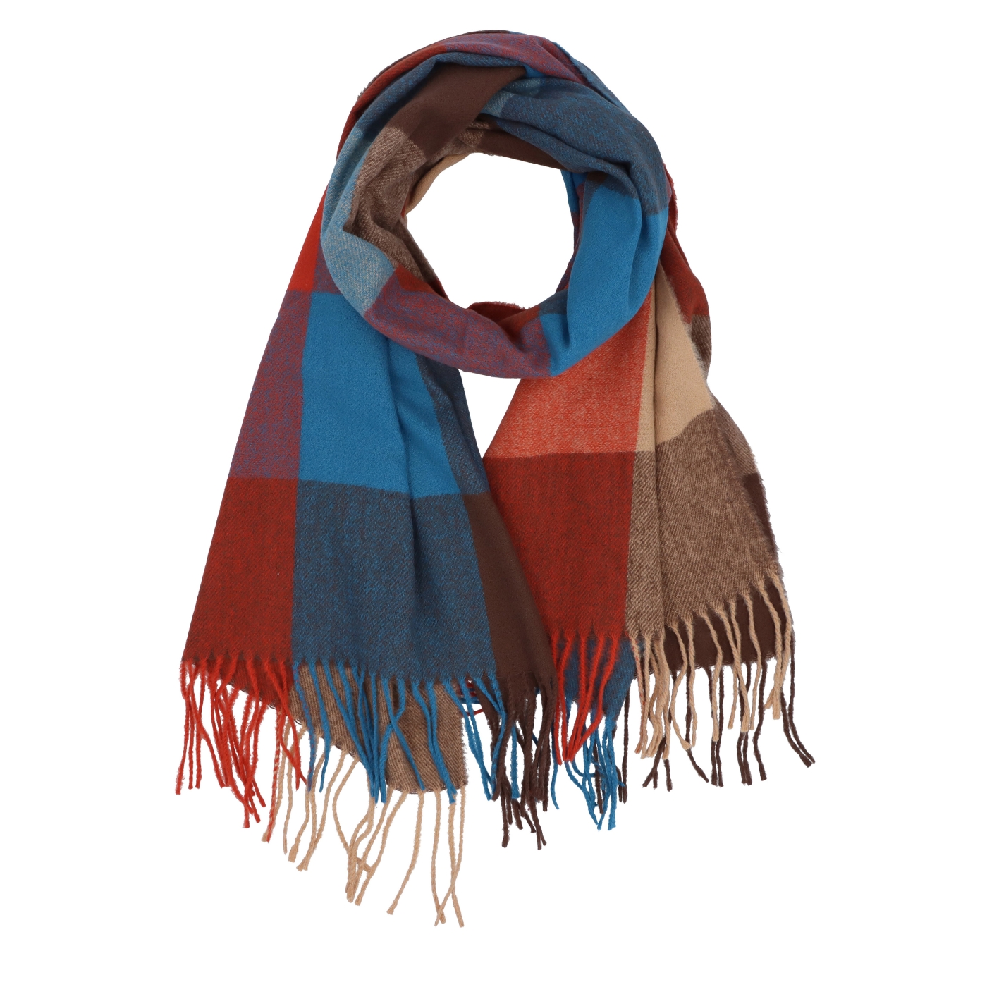 Příjemná šála s kostkovaným vzorem Noelia Bolger materiál Polyester s příměsí vlny barva multicolor KZ002 - 07