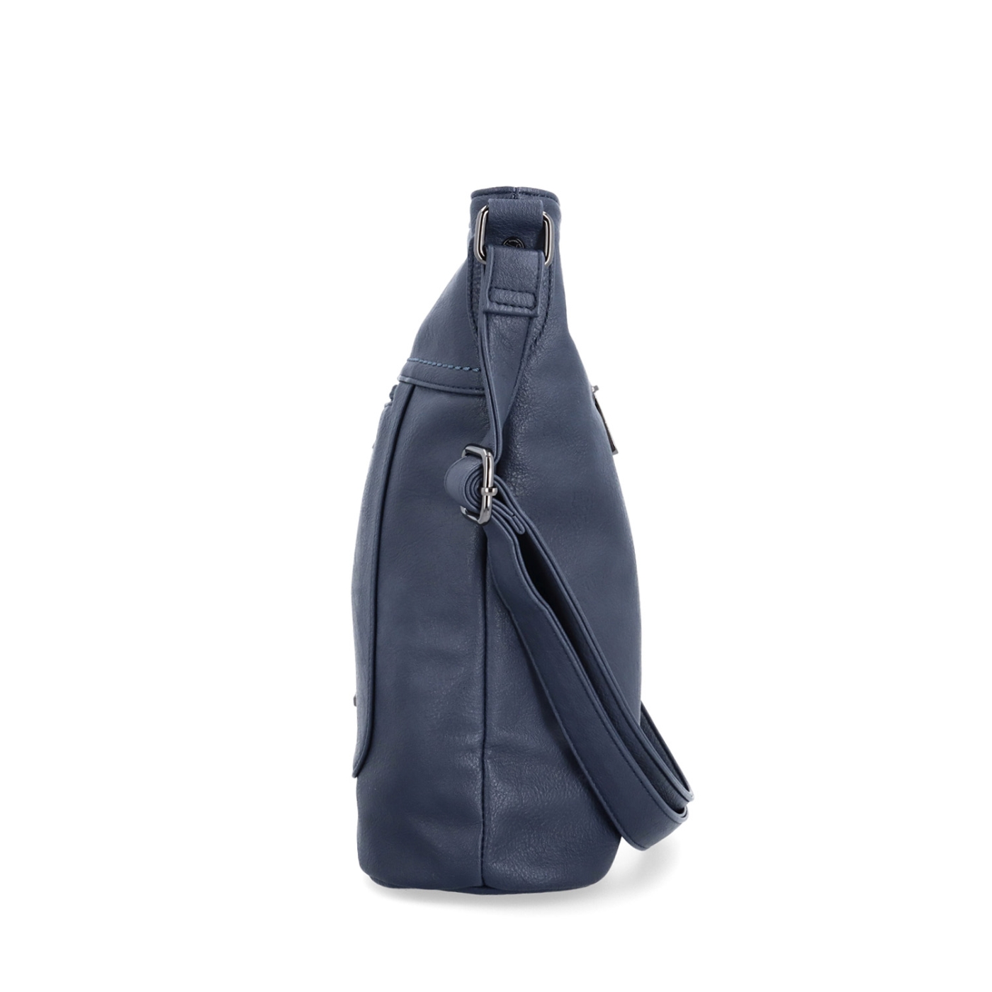 Crossbody kabelka s přední a zadní kapsou Tangerin materiál syntetická kůže zapínání na zip barva modrá velikost střední 8036 TM Z boku