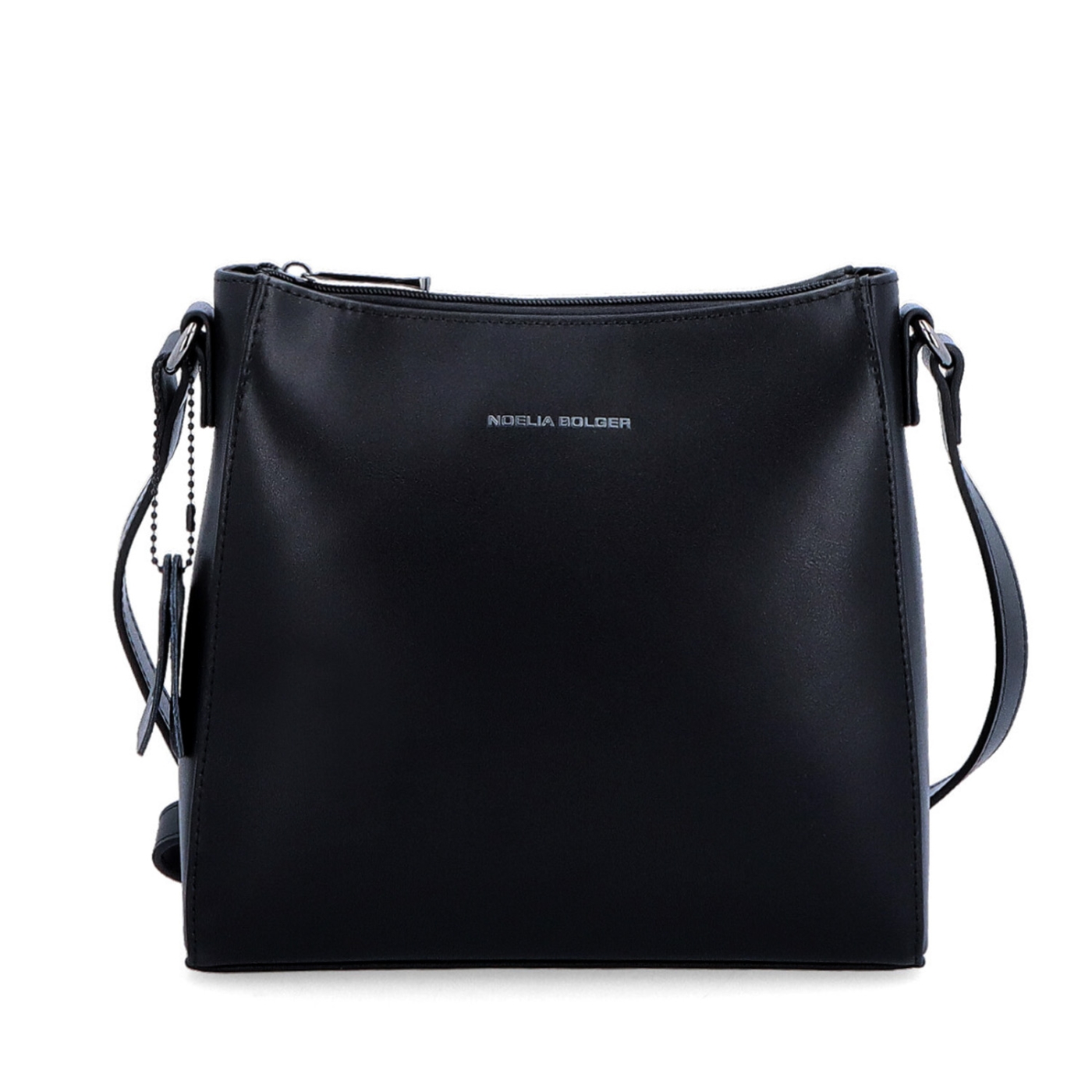 Kožená kabelka crossbody Noelia Bolger Noelia Bolger materiál kůže zapínání na zip barva černá velikost malá NB 0097 C Zepředu