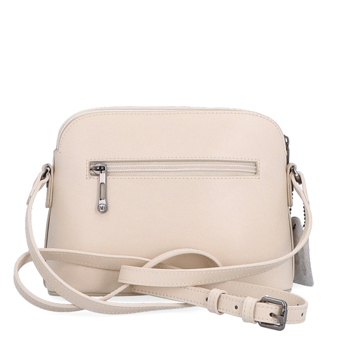 Kožená kabelka crossbody Noelia Bolger Noelia Bolger materiál kůže zapínání na zip barva béžová velikost malá NB 0096 BE Zezadu
