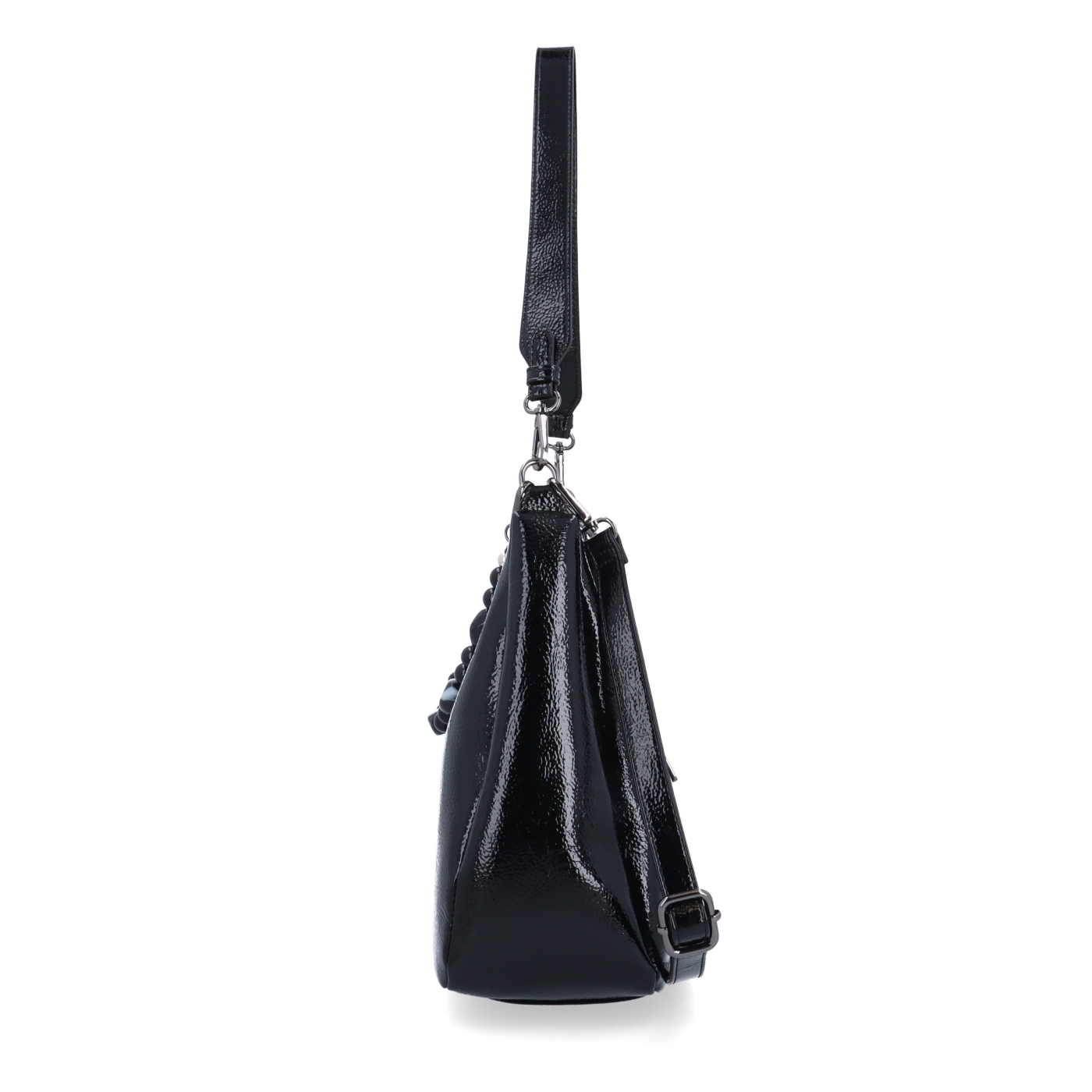 Kabelka přes rameno i crossbody s odepínacími popruhy Le Sands materiál syntetická kůže zapínání na zip barva černá velikost střední 4637 C Z boku