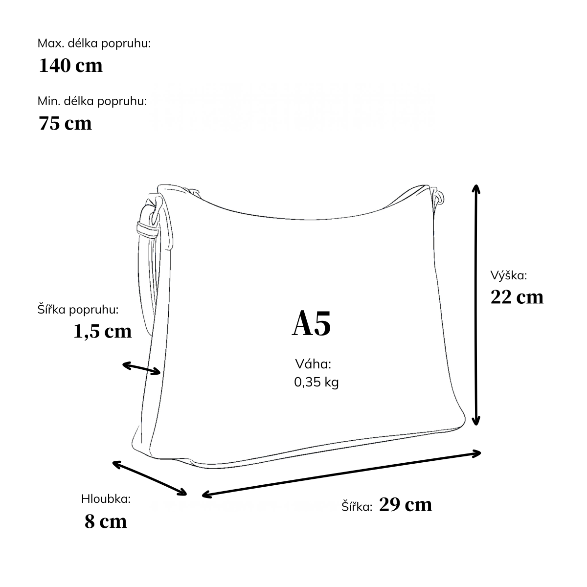 Elegantní crossbody kabelka Tangerin materiál syntetická kůže zapínání na zip barva hnědá velikost malá 8029 TH Rozměry