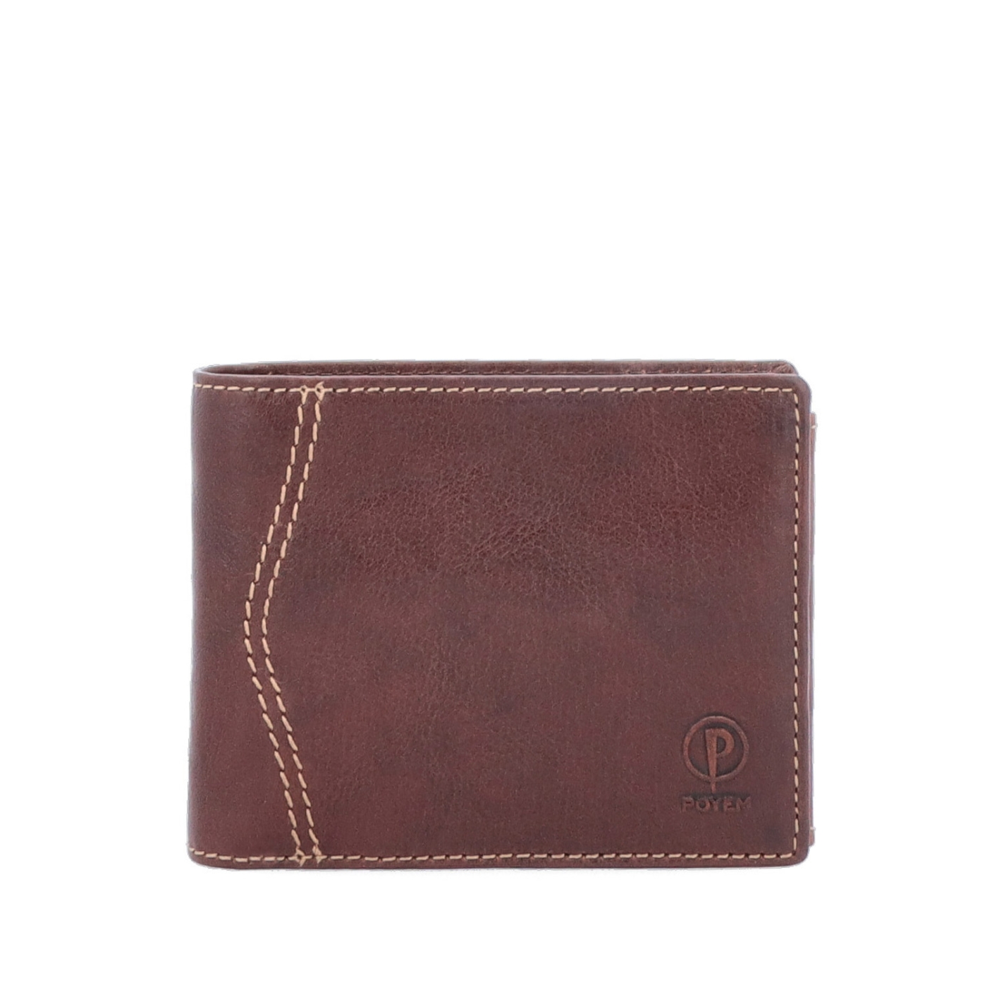 Kožená designová peněženka Poyem Poyem materiál kůže zapínání Bez zapínání barva hnědá velikost malá 5233 Poyem H