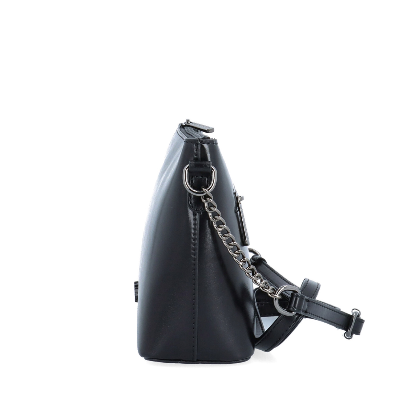 Elegantní crossbody kabelka s řetízkem Le Sands materiál syntetická kůže zapínání na zip barva černá velikost malá 4379 C Z boku