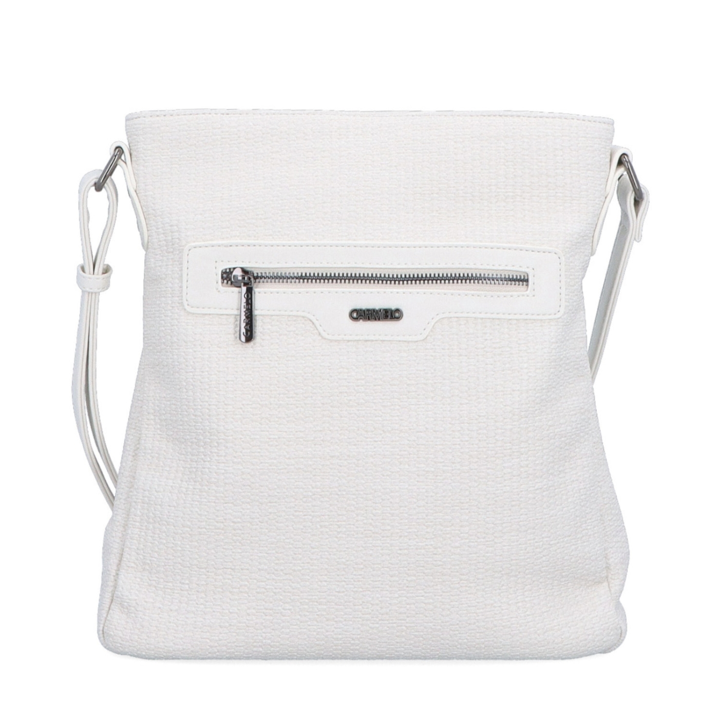 Crossbody kabelka s přední zipovou kapsou Carmelo materiál syntetická kůže zapínání na zip barva béžová velikost střední 4309 K Zepředu