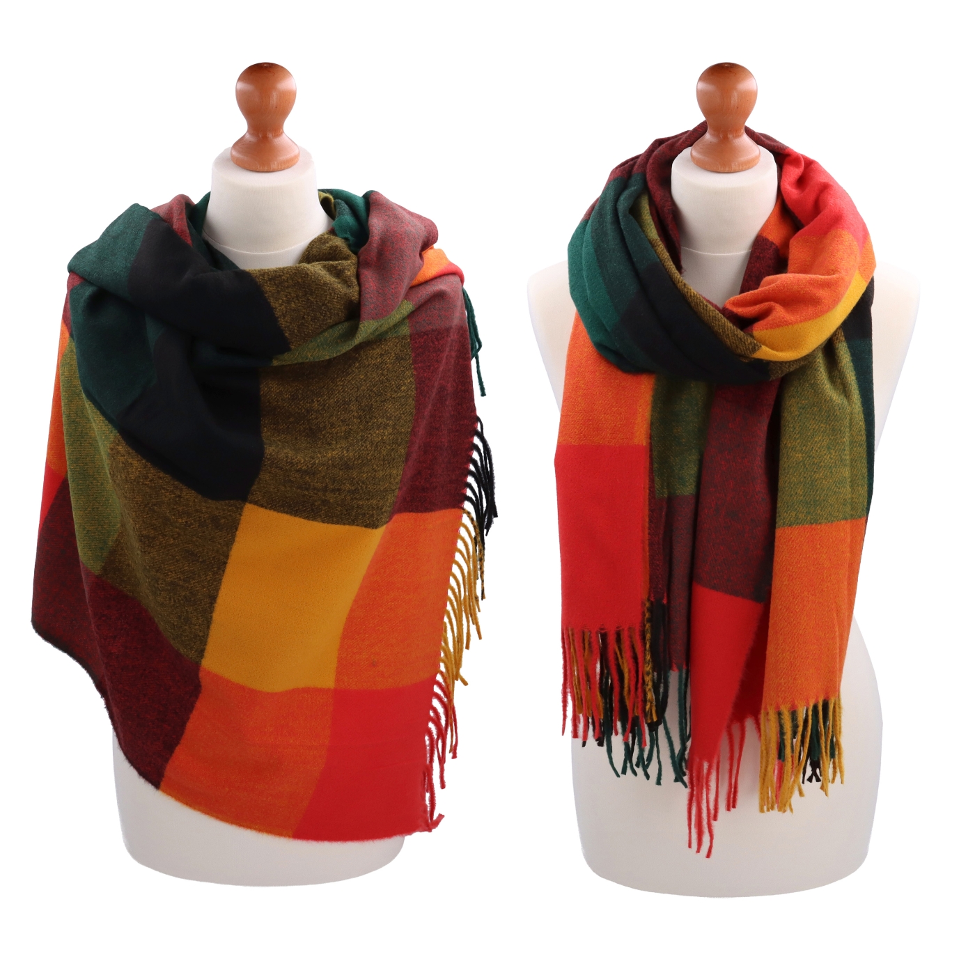 Příjemná šála s kostkovaným vzorem Noelia Bolger materiál Polyester s příměsí vlny barva multicolor KZ002 - 02