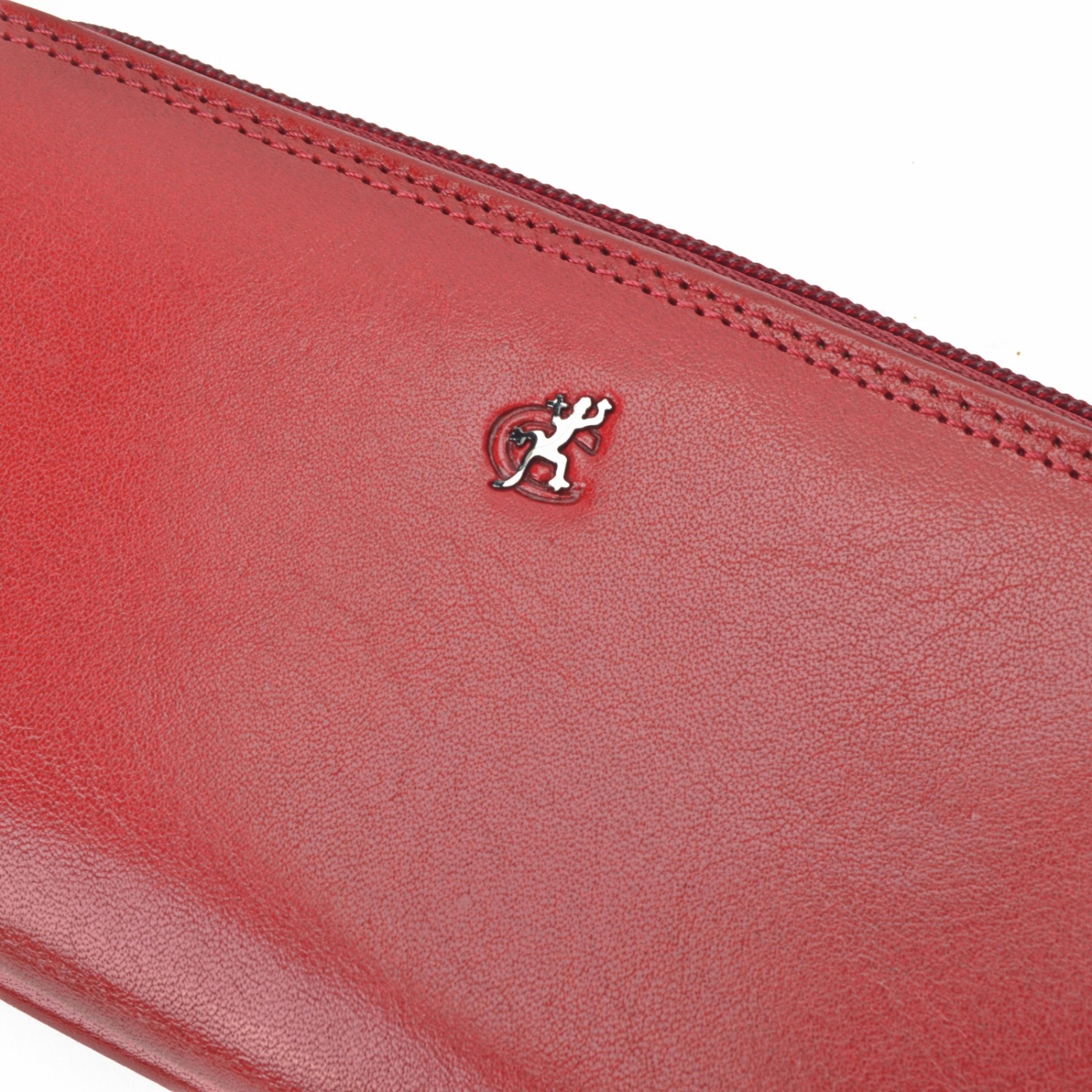 Kožená peněženka penál Cosset materiál kůže zapínání na zip barva červená velikost velká 4401 Komodo CV Logo