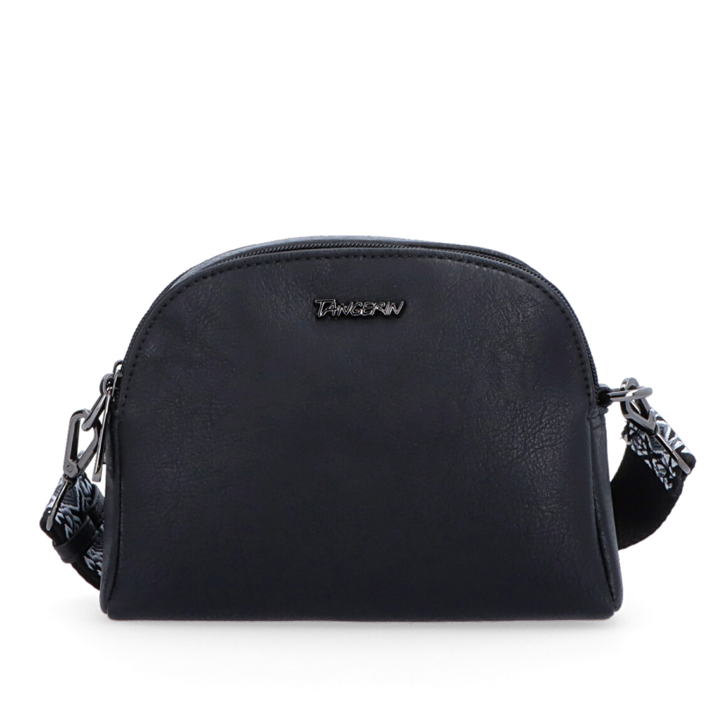 Malá crossbody kabelka svýrazným popruhem Tangerin materiál syntetická kůže zapínání na zip barva černá velikost malá 8044 C Zepředu