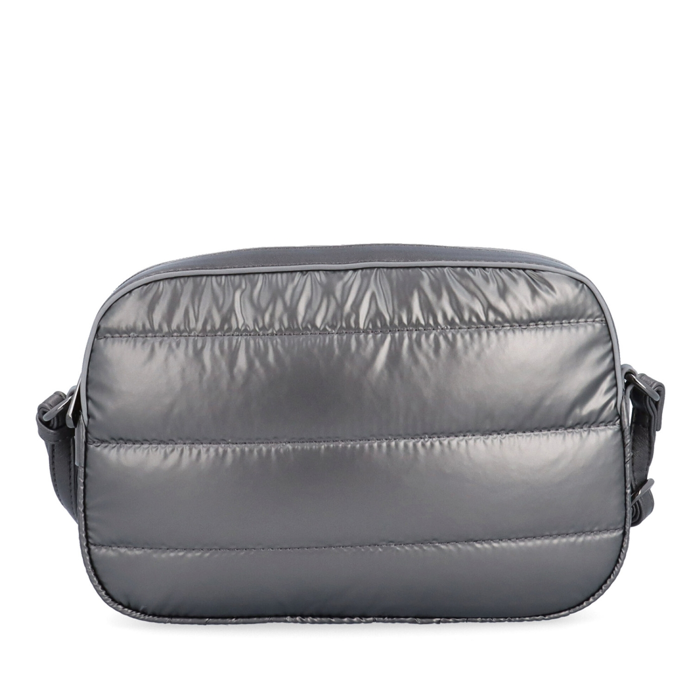 Stylová dámská kabelka s prošíváním Carmelo materiál nylon zapínání na zip barva metalická velikost malá 4386 TI Zepředu