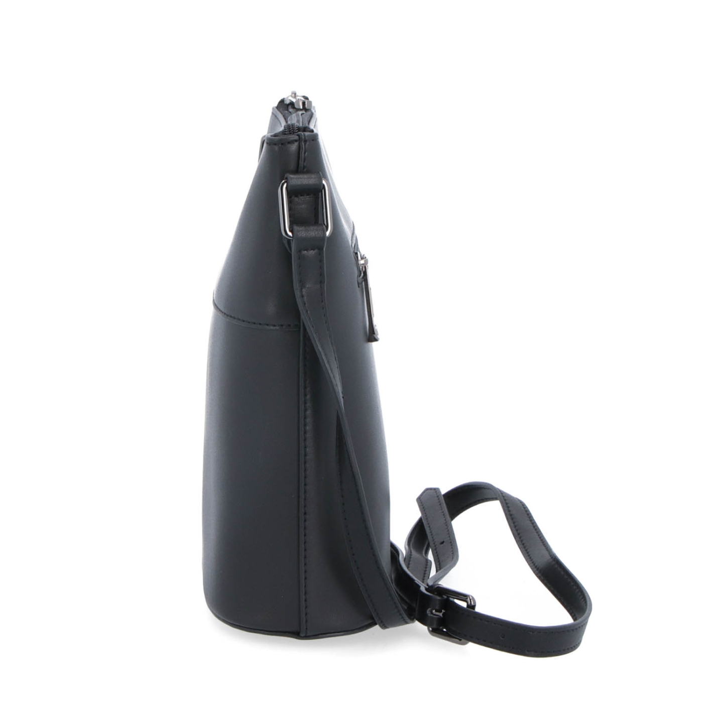 Crossbody z pravé kůže Noelia Bolger materiál kůže zapínání na zip barva černá velikost malá NB 0052 C Z boku