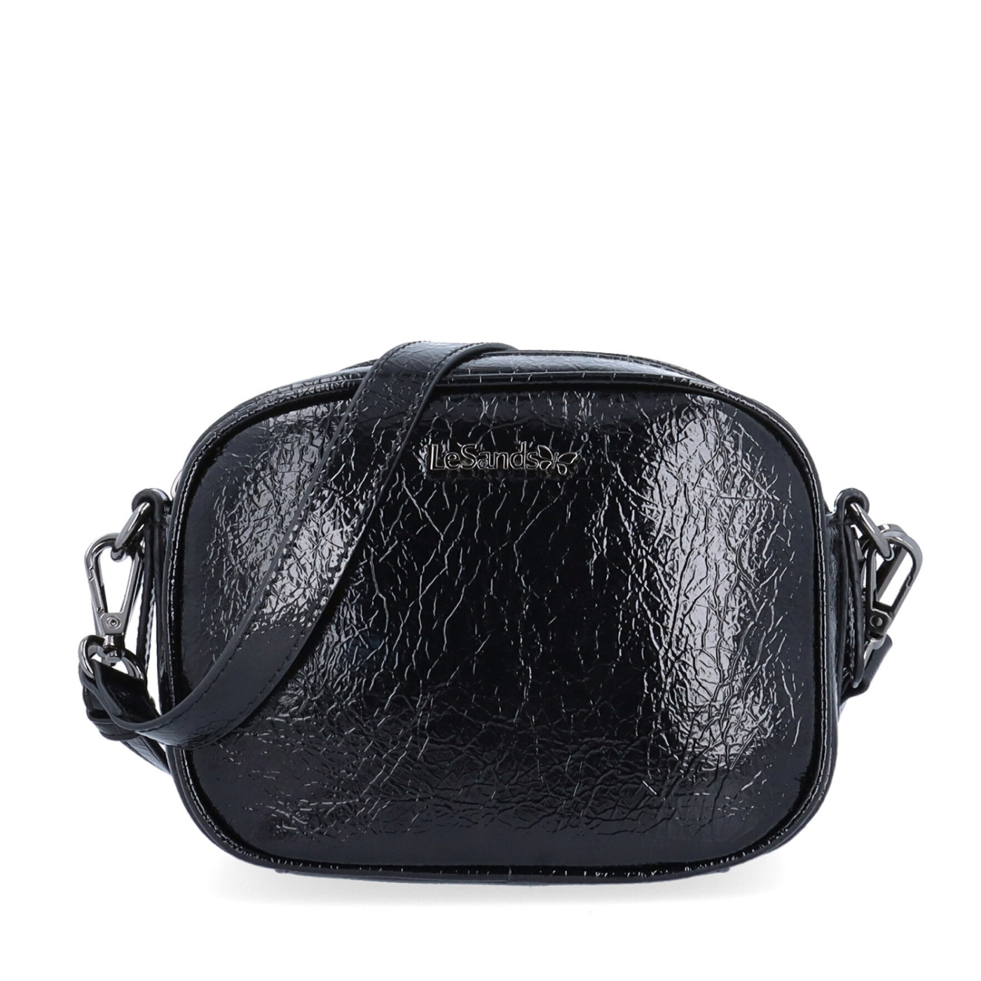 Malá crossbody kabelka se strukturovaným povrchem Le Sands materiál syntetická kůže zapínání na zip barva černá velikost malá 4372 C Zepředu