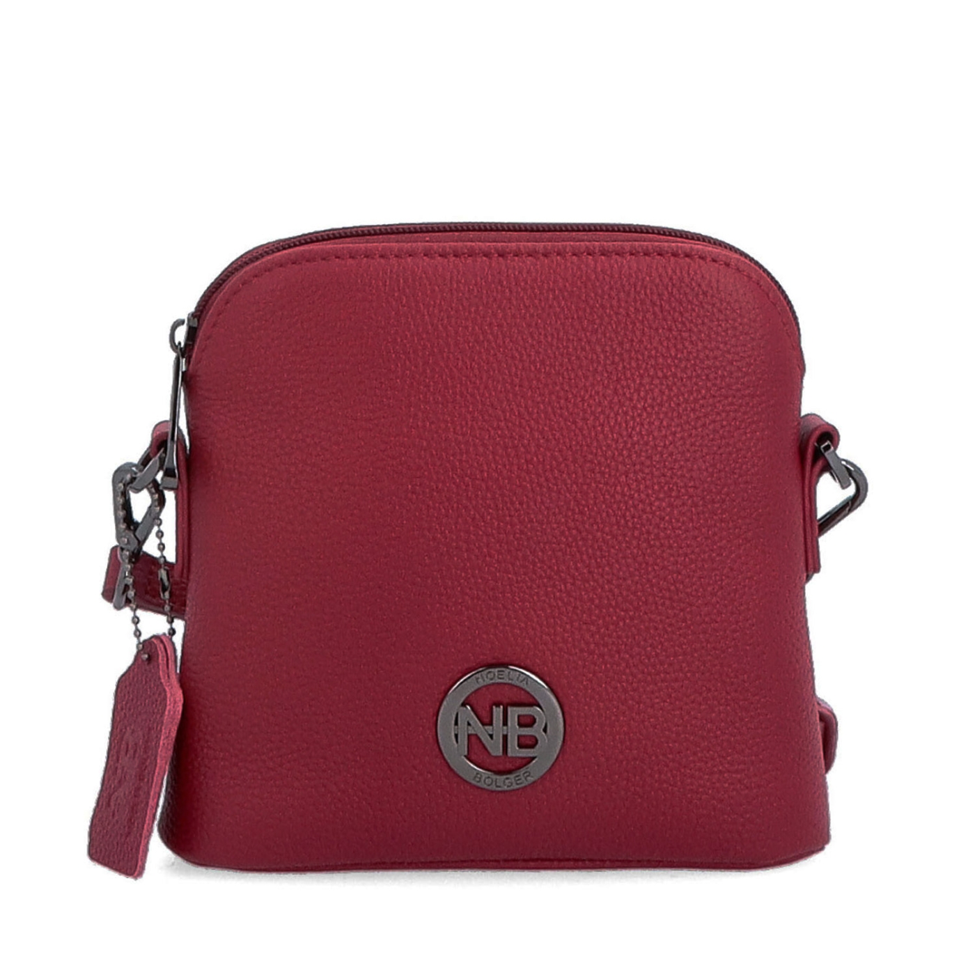 Malá kožená crossbody kabelka Noelia Bolger materiál kůže zapínání na zip barva červená velikost malá NB 3017 CV Zepředu