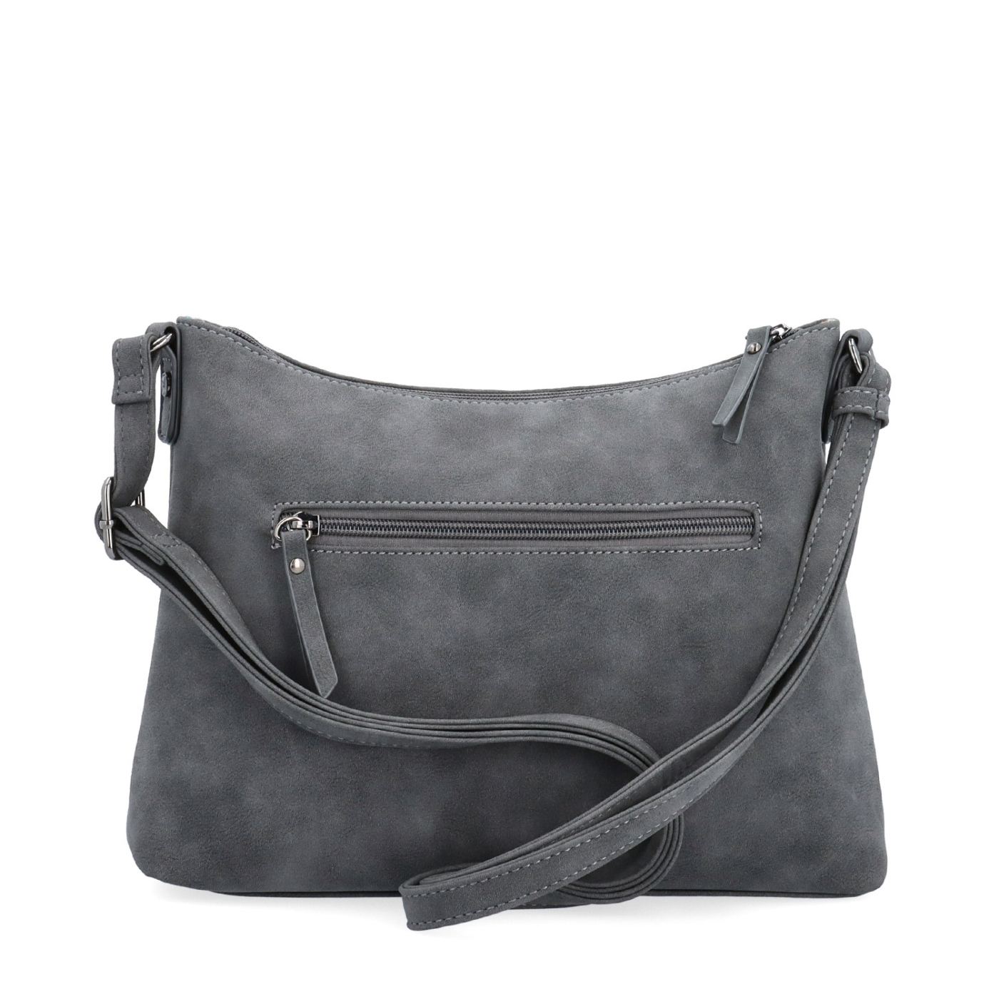 Dámská elegantní crossbody kabelka Tangerin materiál syntetická kůže zapínání na zip barva šedá velikost malá 1110 ANT Zezadu