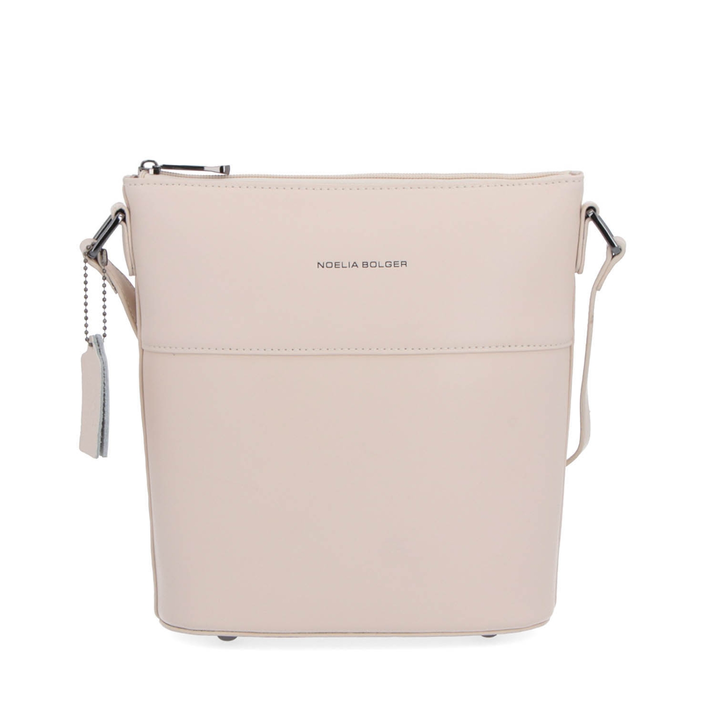 Crossbody z pravé kůže Noelia Bolger materiál kůže zapínání na zip barva béžová velikost malá NB 0052 BE Zepředu