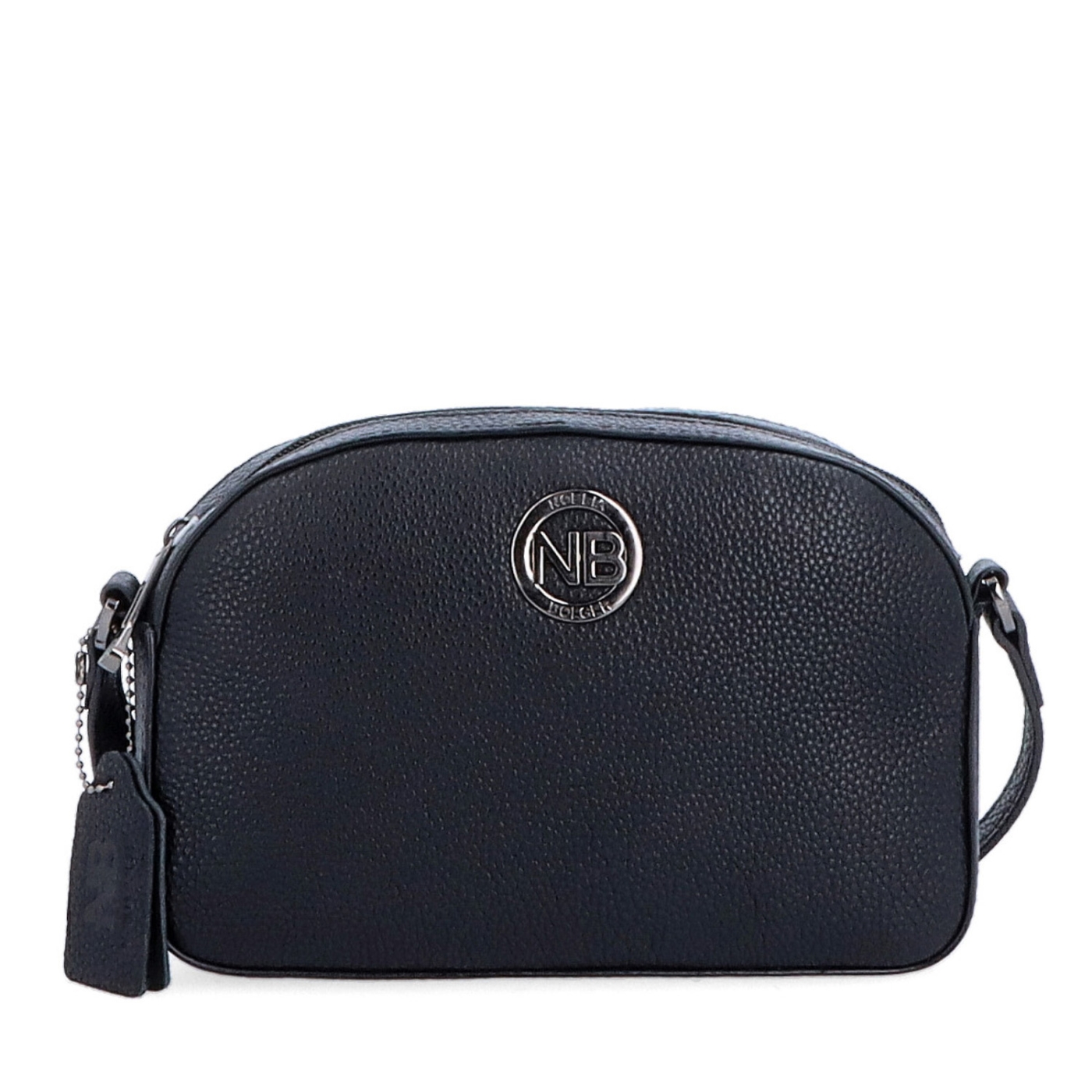 Malá kožená crossbody kabelka s kapsou na zip Noelia Bolger materiál kůže zapínání na zip barva černá velikost malá NB 3013 C Zepředu