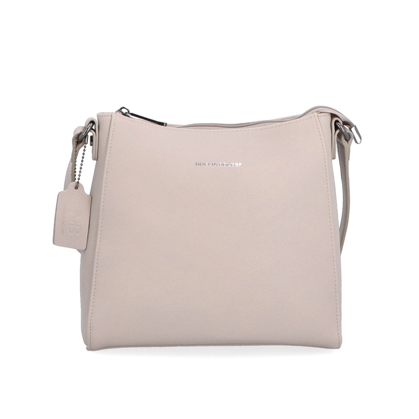 Kožená crossbody kabelka Noelia Bolger materiál kůže zapínání na zip barva šedá velikost malá NB 0074 SS Zepředu