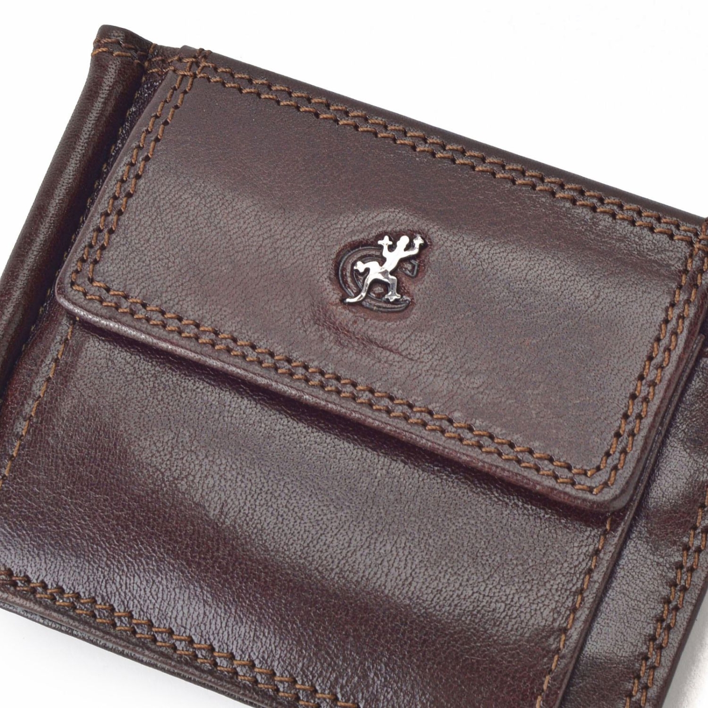 Pánská kožená dolarovka Cosset materiál kůže barva hnědá velikost malá 4497 Komodo H Logo