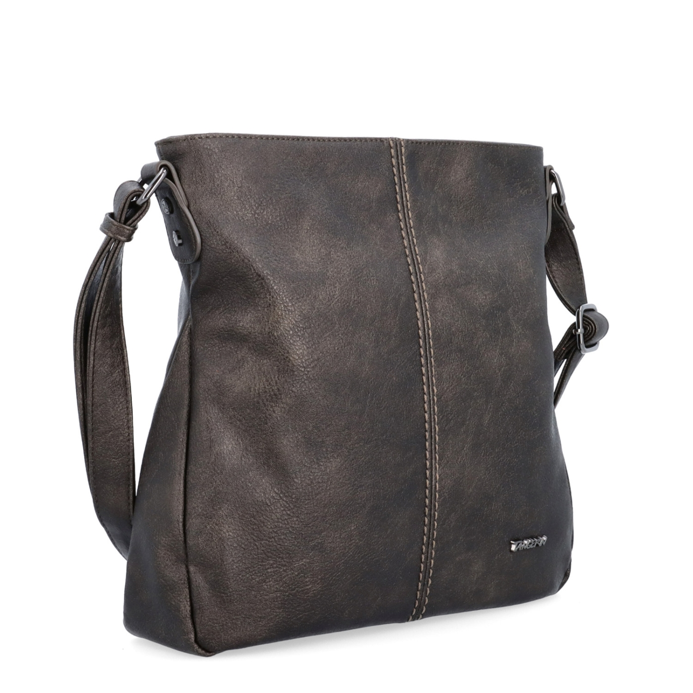 Crossbody kabelka s jednoduchým prošíváním Tangerin materiál syntetická kůže zapínání na zip barva šedá velikost střední 8003 ANT