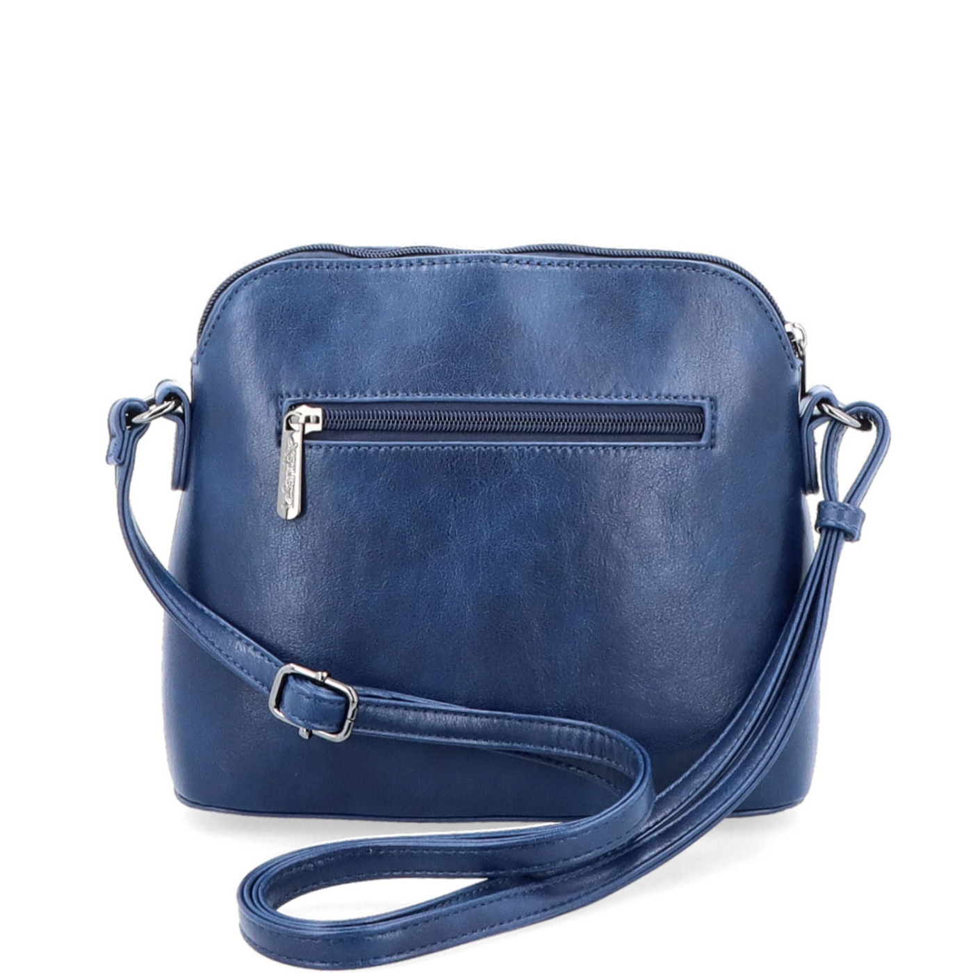 Malá minimalistická crossbody kabelka Le Sands materiál syntetická kůže zapínání na zip barva modrá velikost malá 7712 TM Zezadu