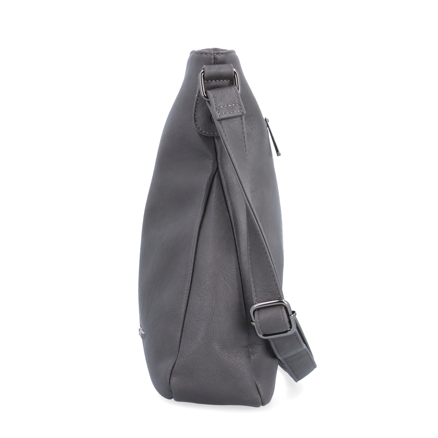 Crossbody kabelka s jednoduchým prošíváním Tangerin materiál syntetická kůže zapínání na zip barva šedá velikost střední 8003 TS Z boku